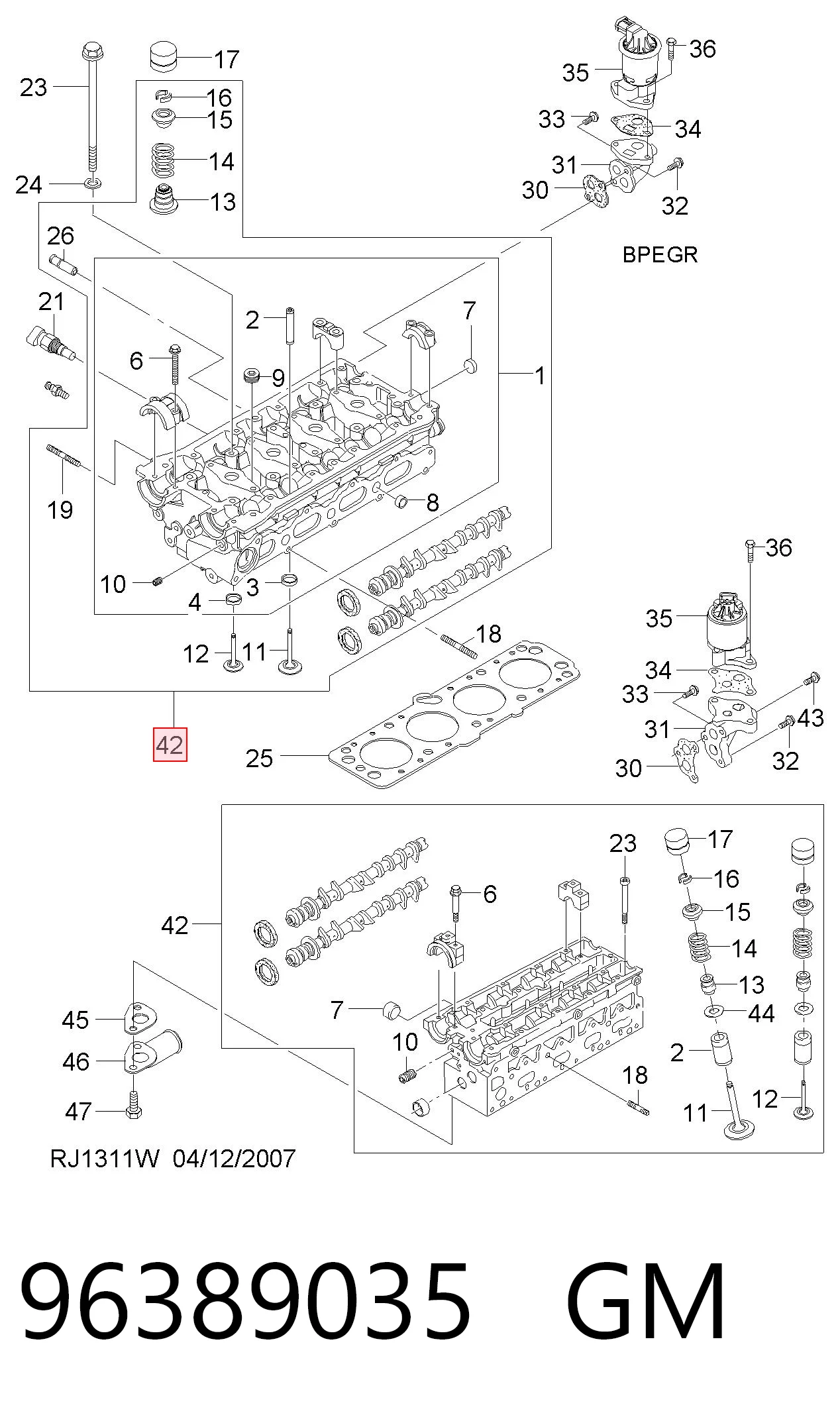 Cabeza del motor para Chevrolet Aveo I T200