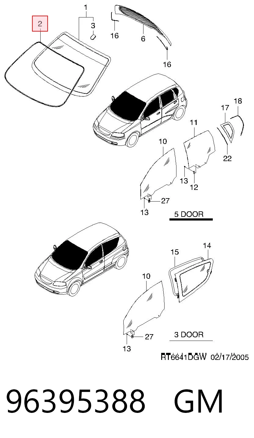 Comprar Moldura de parabrisas Chevrolet Aveo T200 a bajo precio