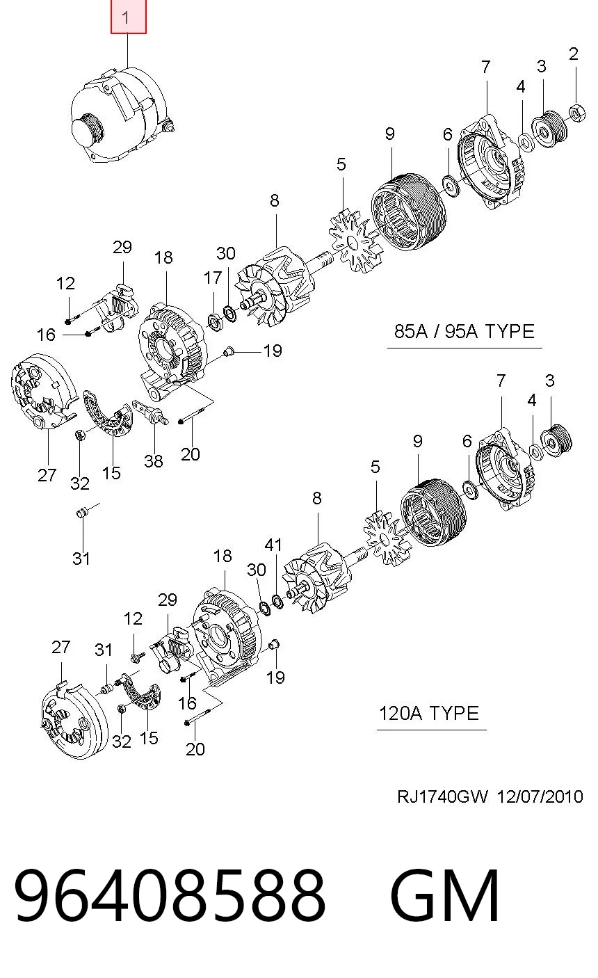 Alternador 96408588 GM