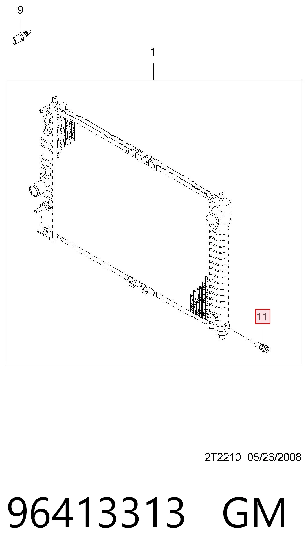 Tapa de radiador para Chevrolet Aveo II T250, T255