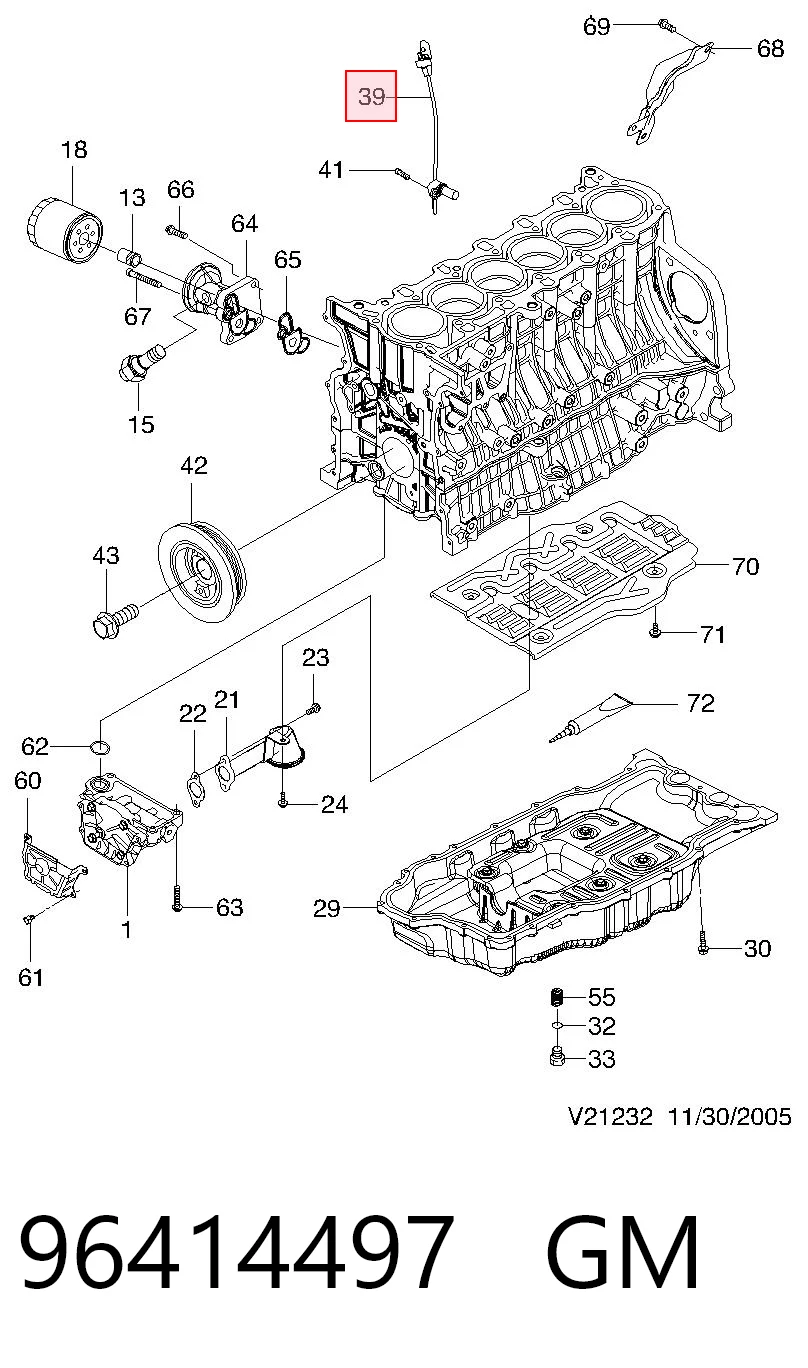 Comprar Sensor de posición del cigüeñal Chevrolet Epica  V250 a bajo precio