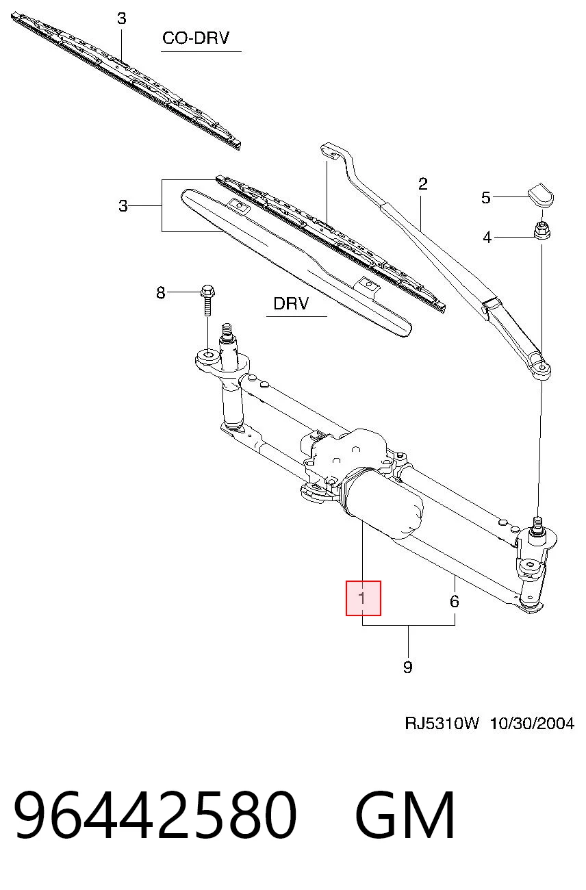 Motor limpiaparabrisas para Chevrolet Lacetti J200