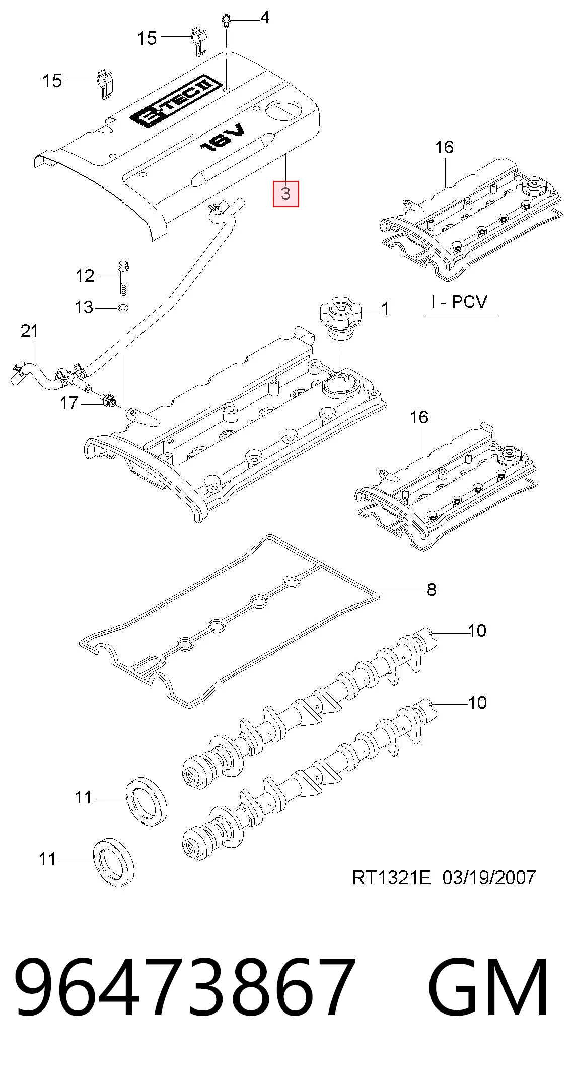 Comprar Cubierta decorativa del motor Chevrolet Aveo  T250, T255 a bajo precio