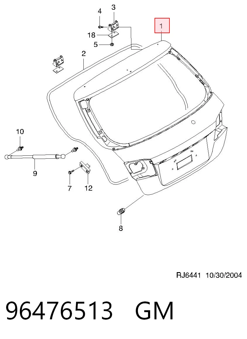 Porton trasero para Chevrolet Lacetti  J200
