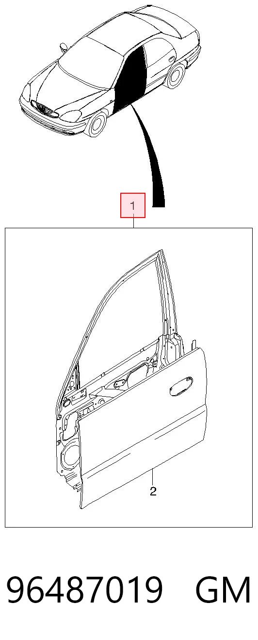 Puerta de coche, delantera, izquierda Daewoo Nubira I hatchback (J10, J15) (1997 - 2001) precio, desde 132,13 EUR