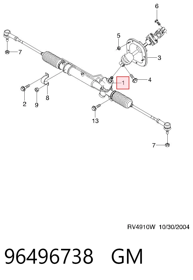 Cremallera de dirección GM 96496738