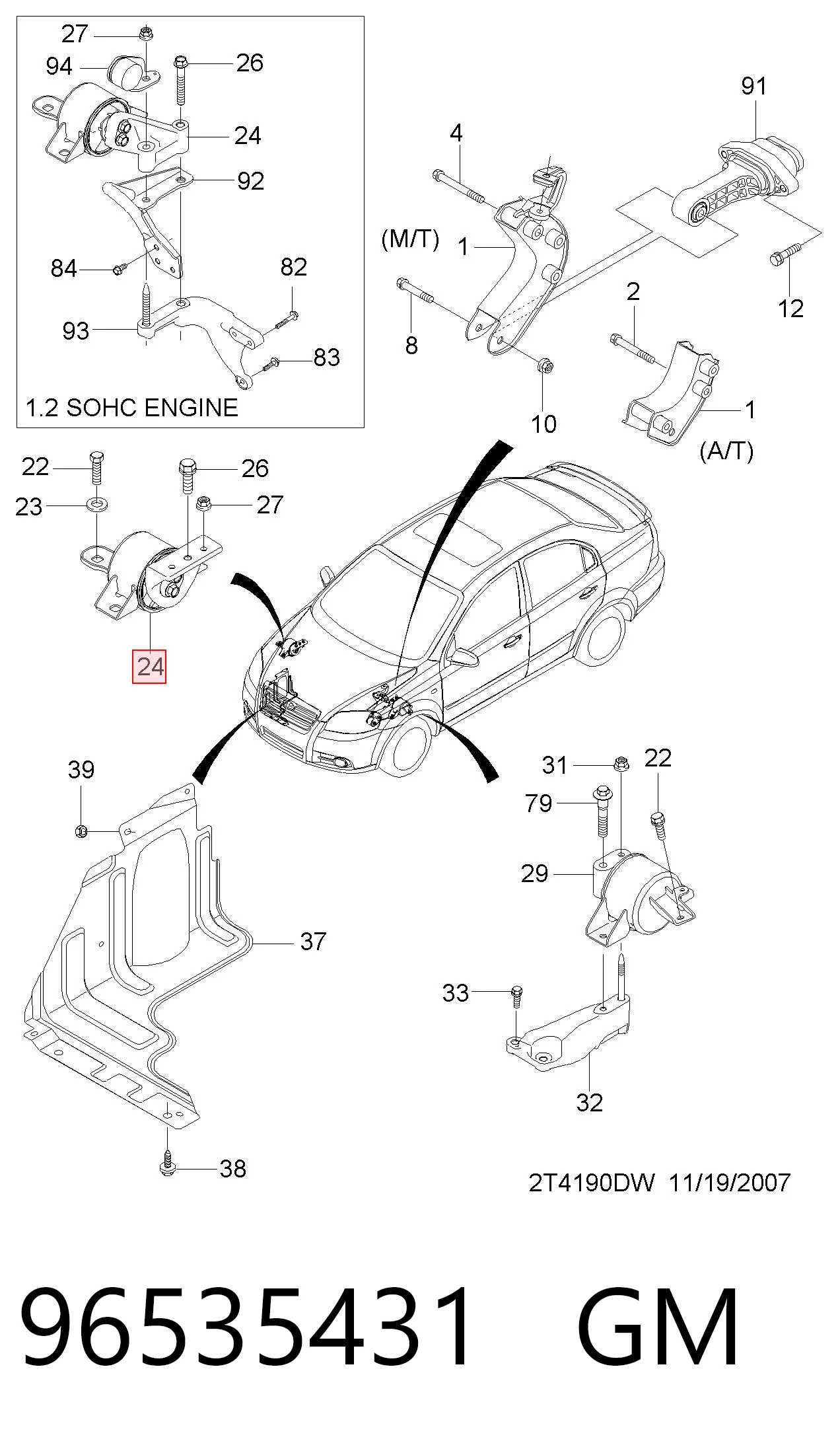 Soporte de motor derecho CTR CZKD13
