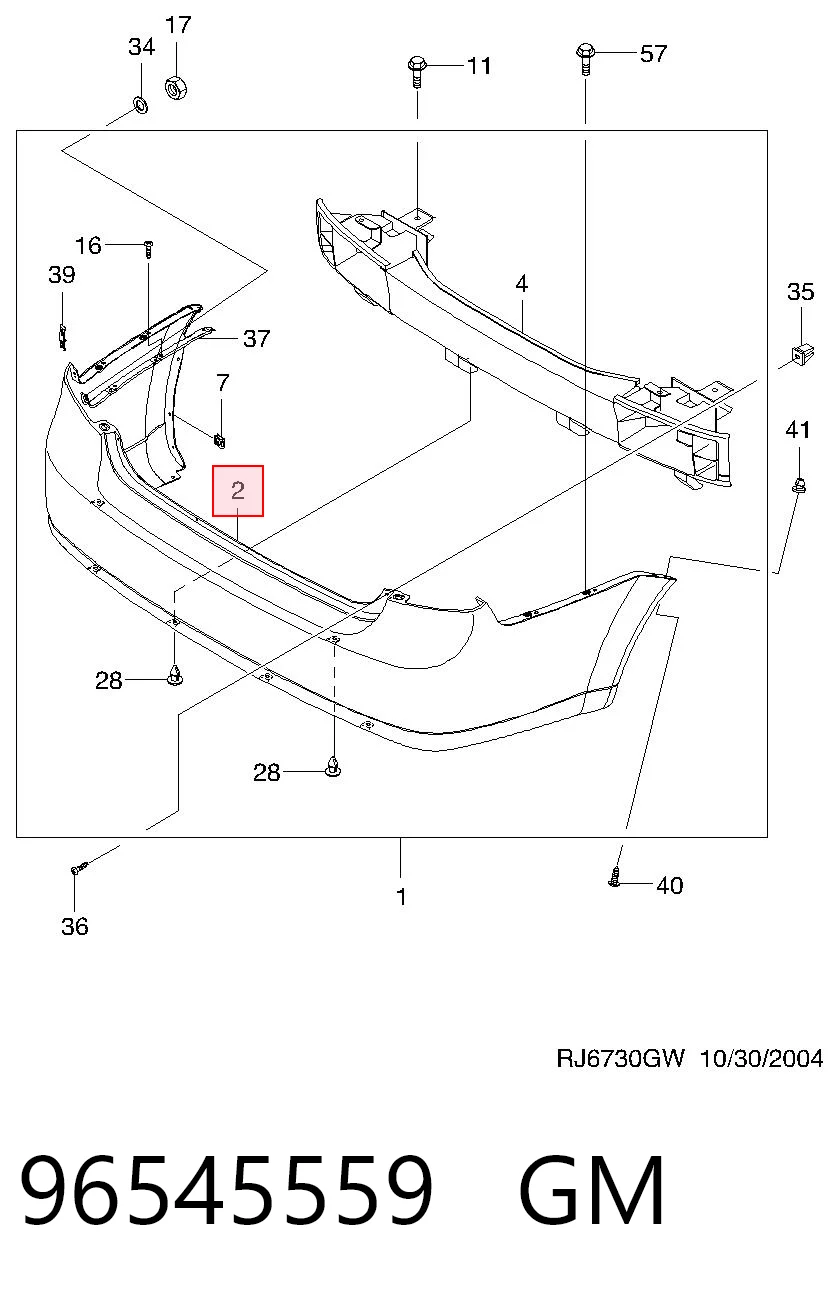 Parachoques trasero para Chevrolet Lacetti J200