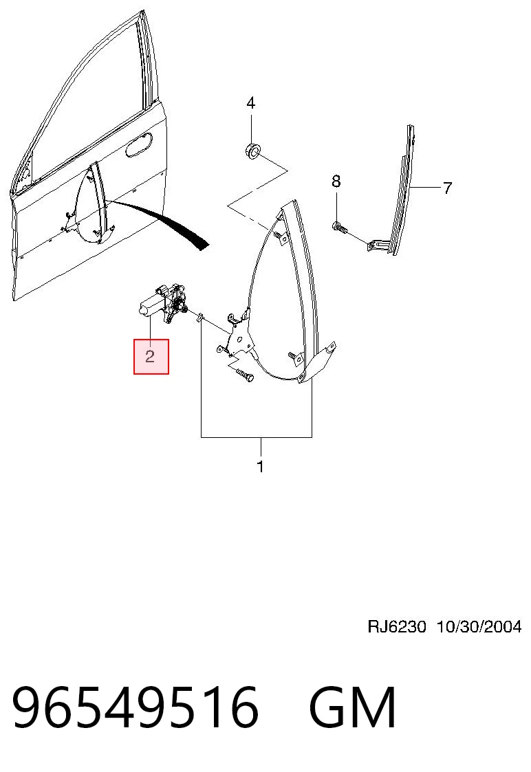 96475128 Hyundai/Kia Motor elevalunas, puerta delantera izquierda