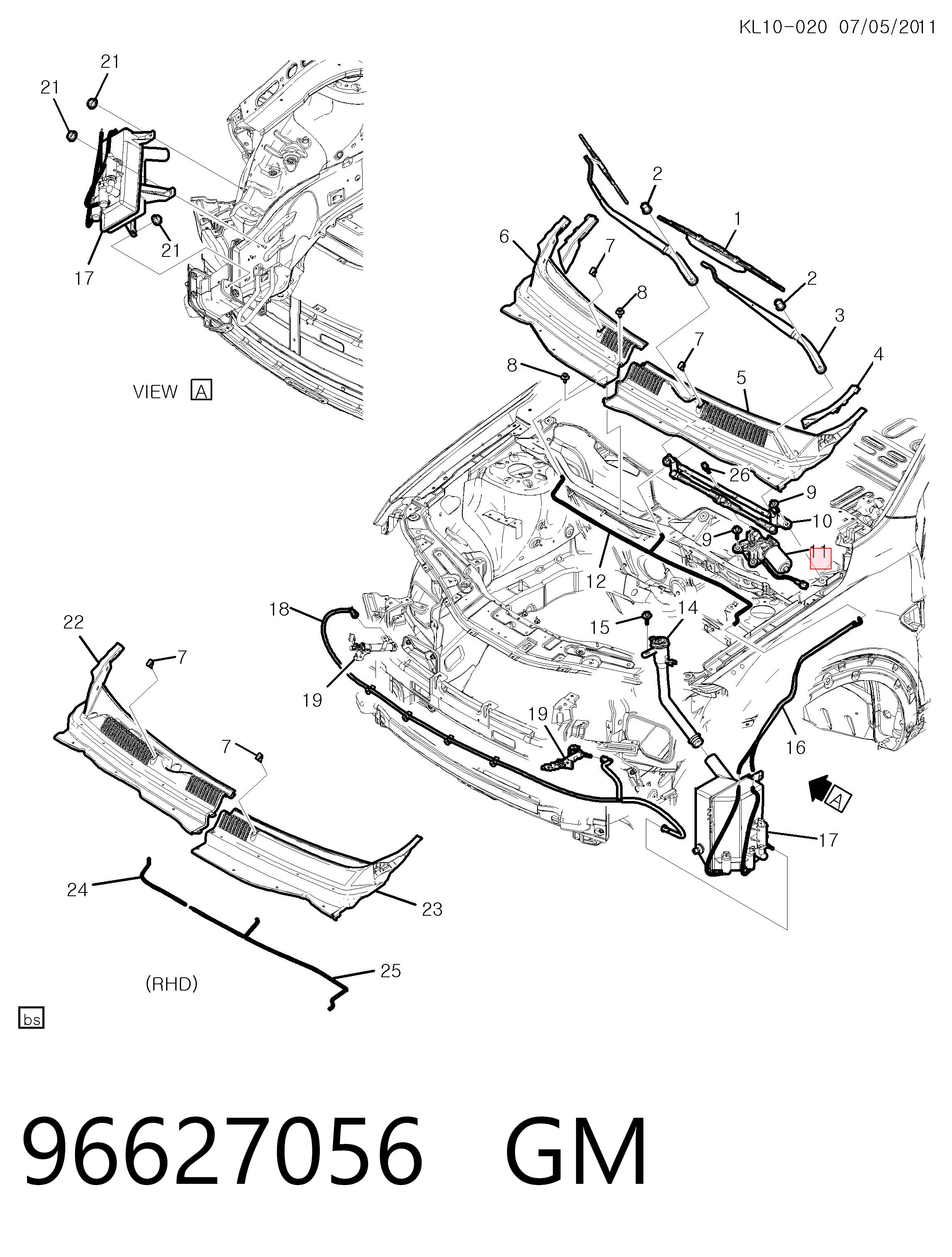 20829044 Peugeot/Citroen Motor del limpiaparabrisas