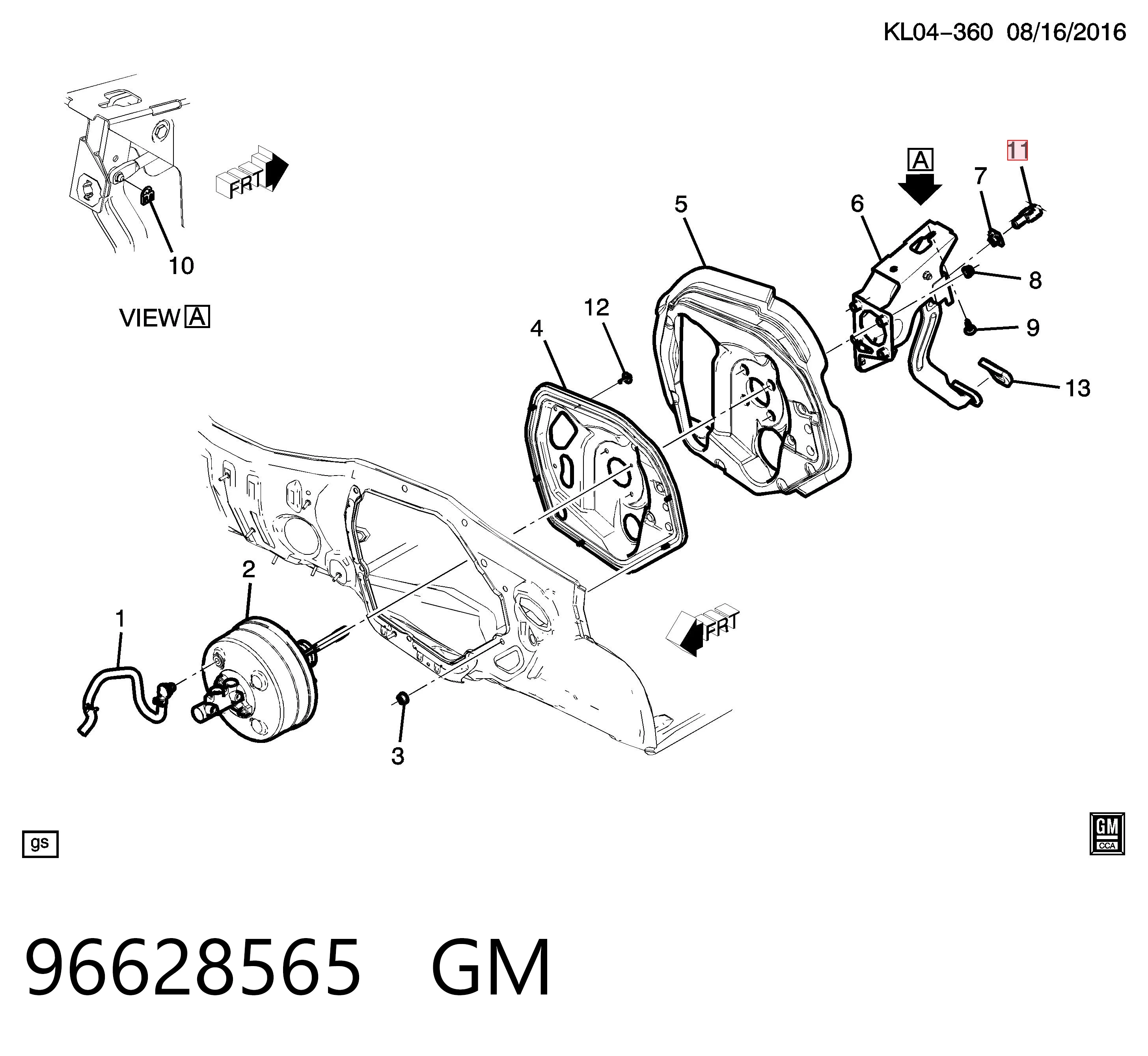 96628565 General Motors Interruptor luces de freno