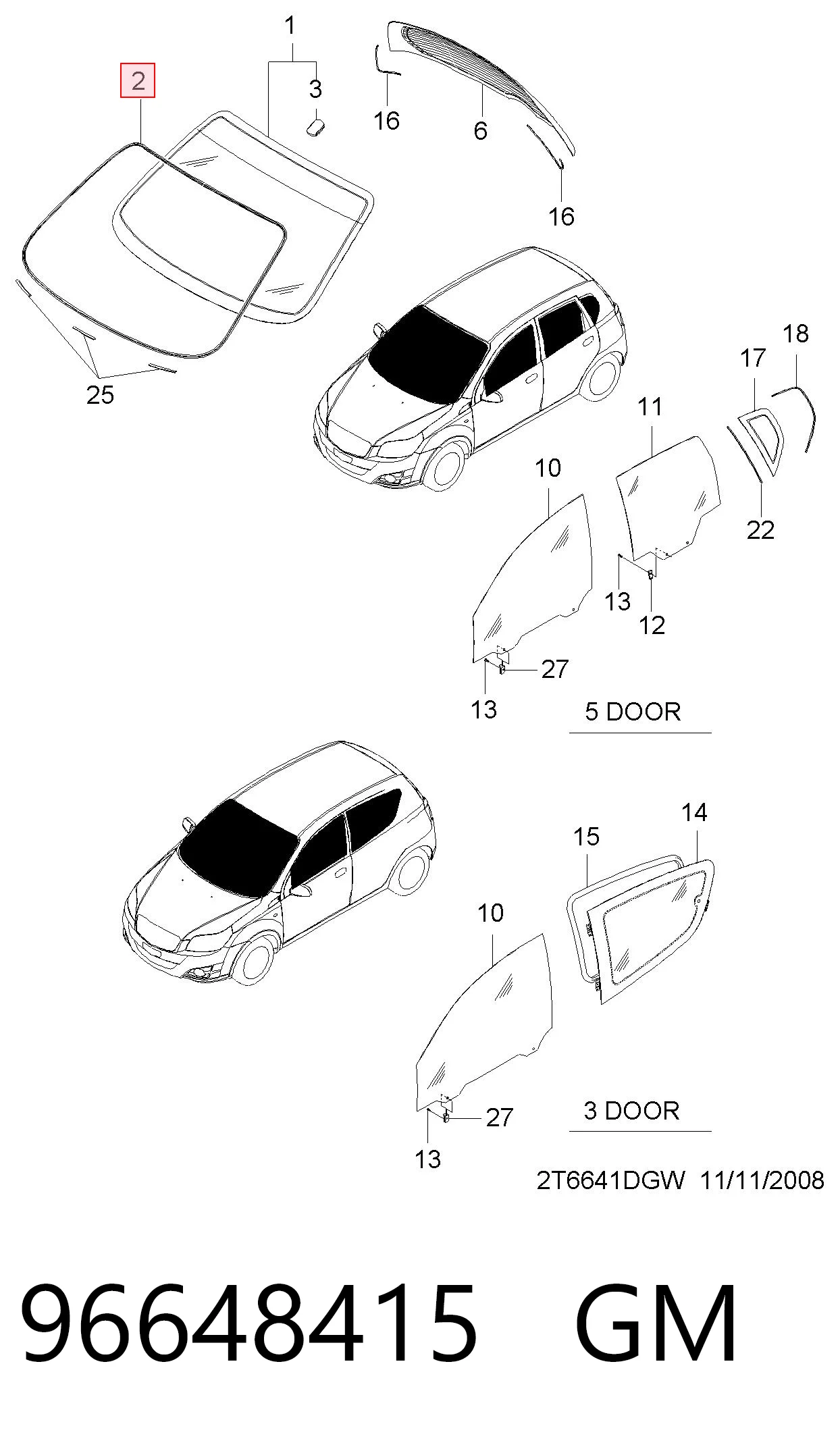 Comprar Moldura de parabrisas Chevrolet Aveo  T250, T255 a bajo precio