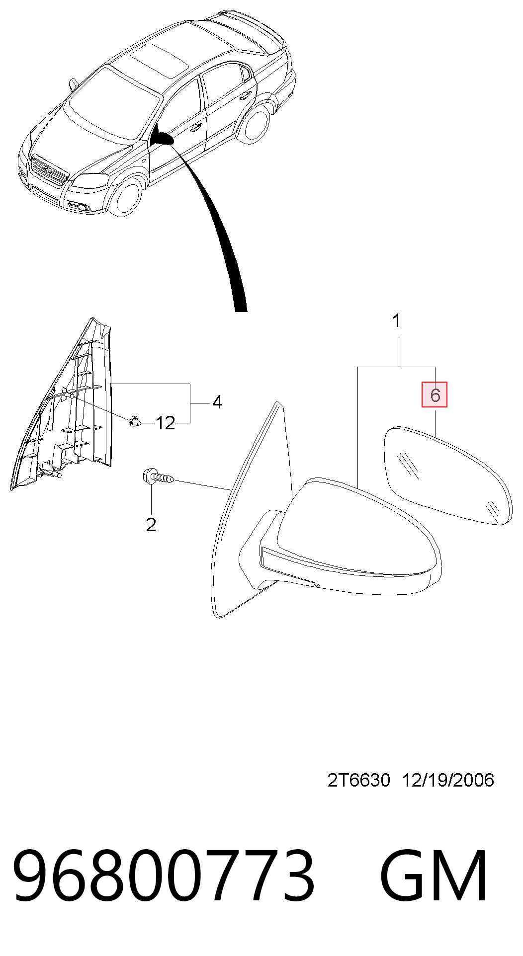 Comprar 96800777 ZAZ Cristal de espejo retrovisor exterior izquierdo