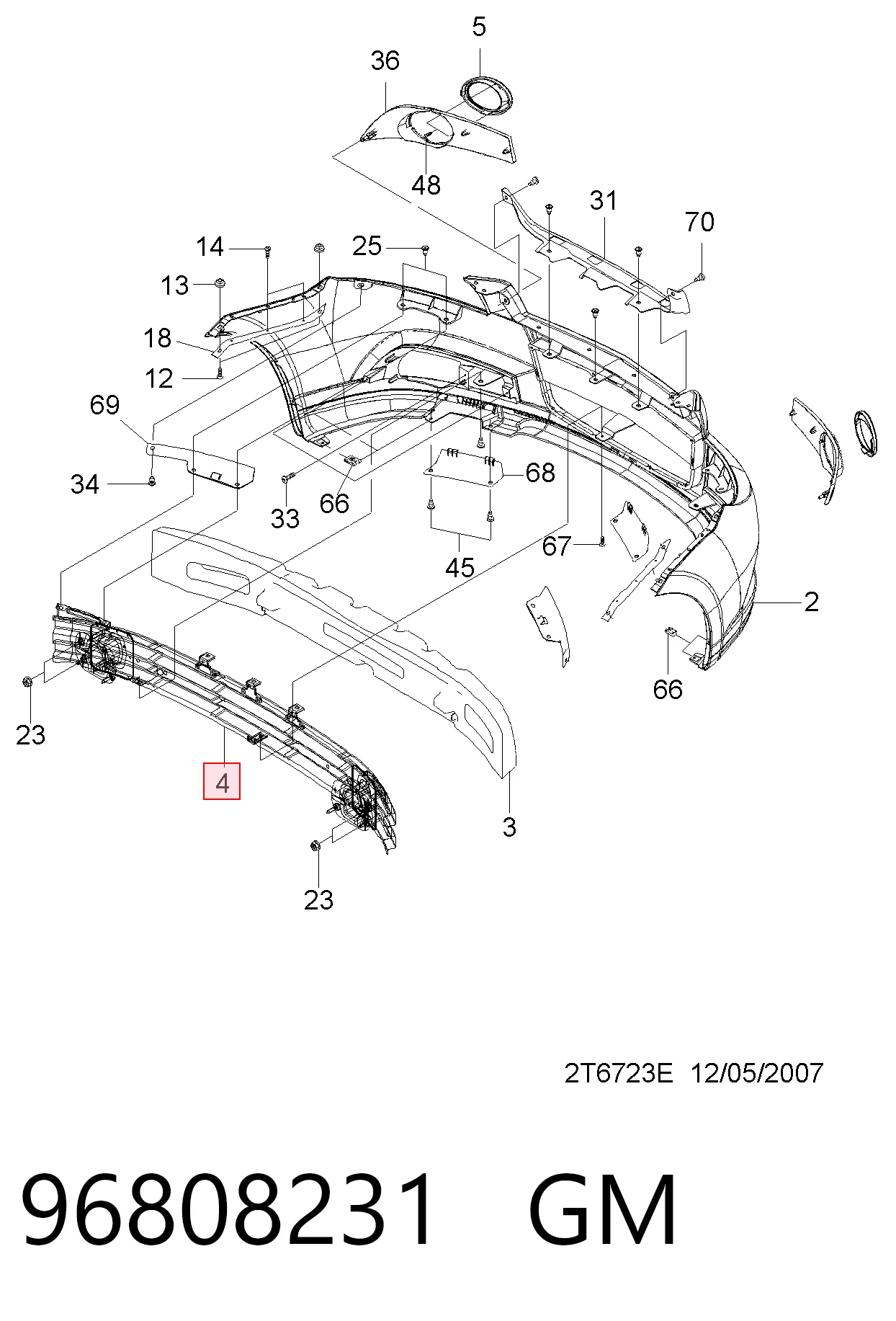 Refuerzo paragolpes delantero Chevrolet Aveo  desde 86,46 €