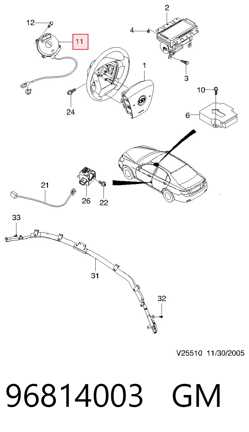 Comprar Anillo de contacto del volante Chevrolet Epica V250 a bajo precio