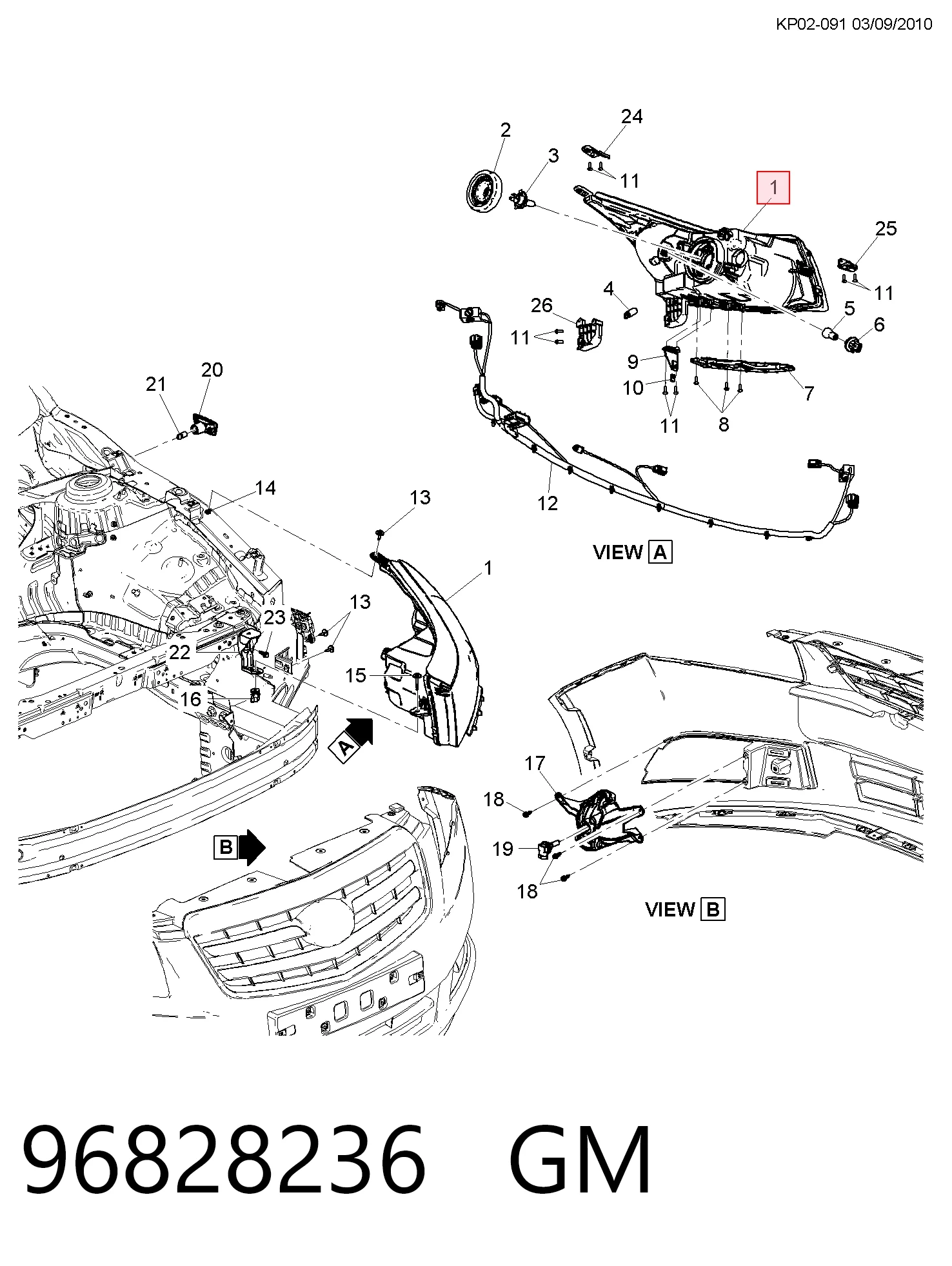 Faros para Chevrolet Cruze  J300