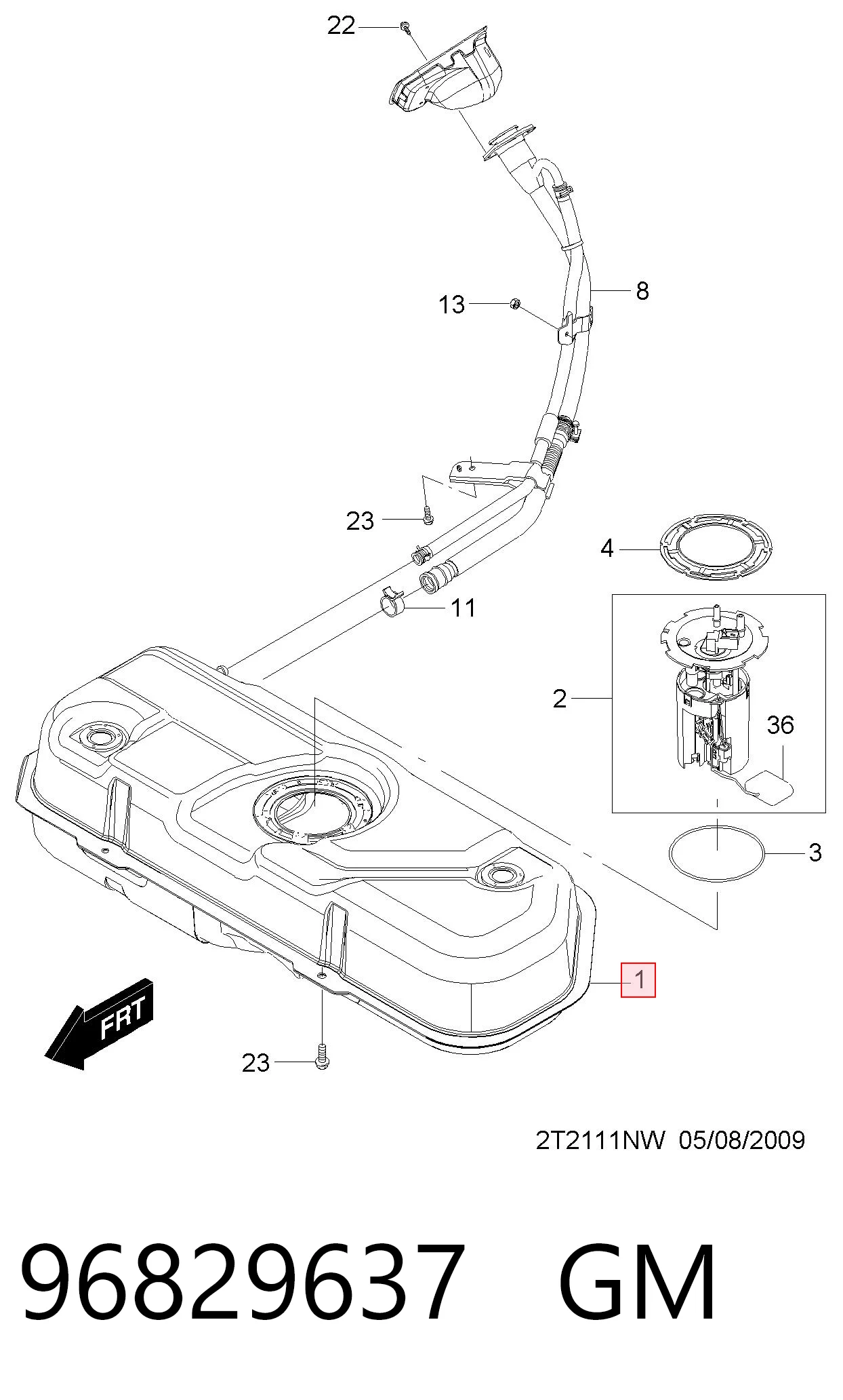 Comprar 96537108 Peugeot/Citroen Depósito de gasolina