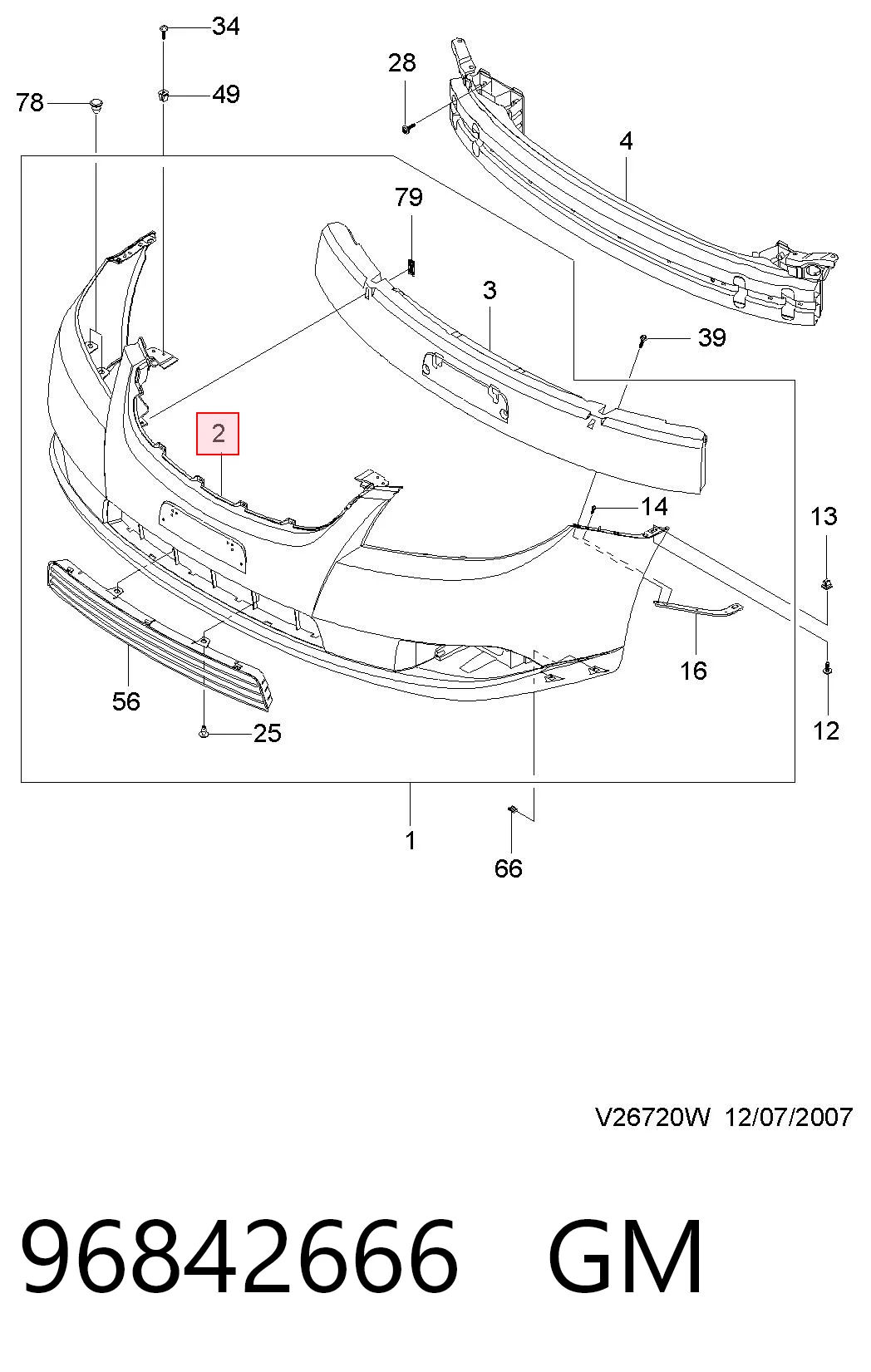 Comprar Parachoques delantero Chevrolet Epica  V250 a bajo precio