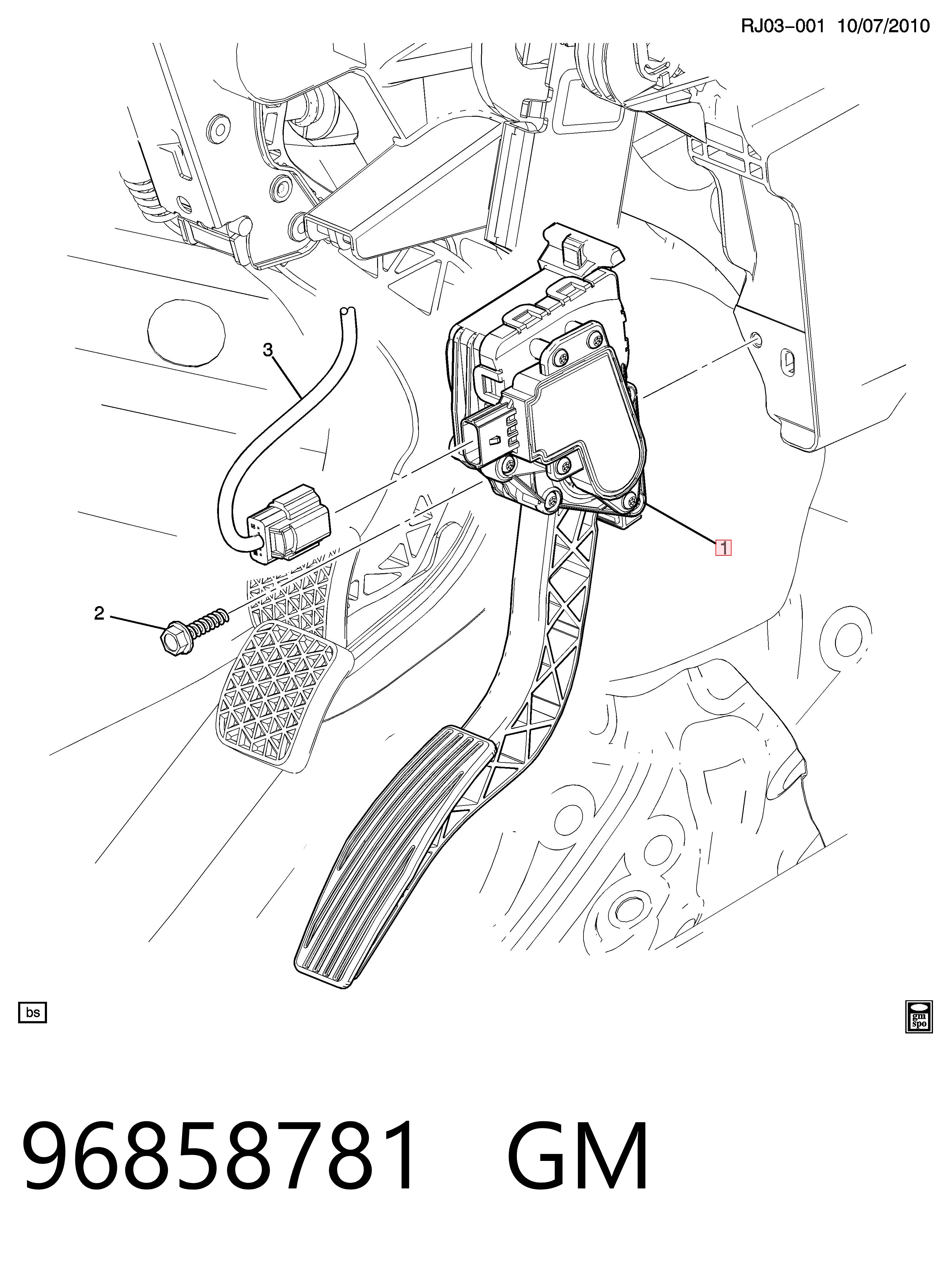 96858781 General Motors Pedal de aceleracion