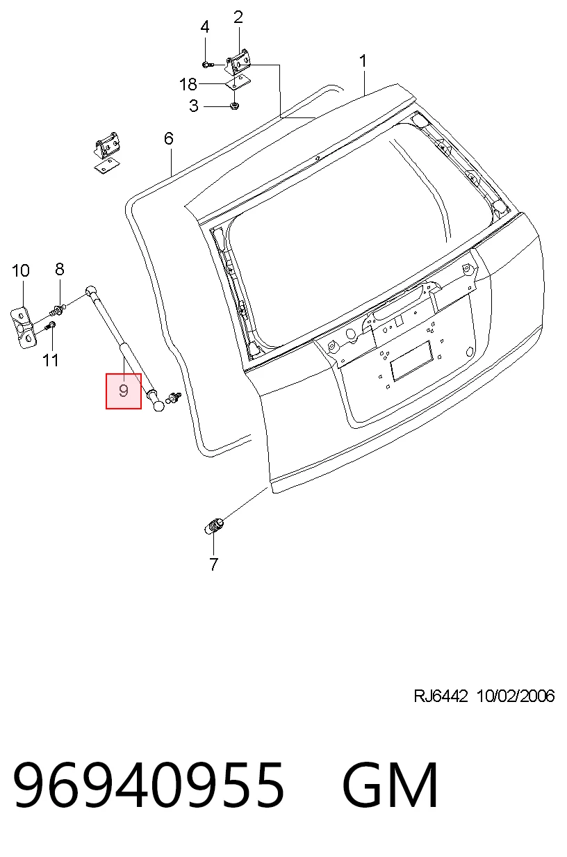 Muelle neumatico maletero AND 1B827068