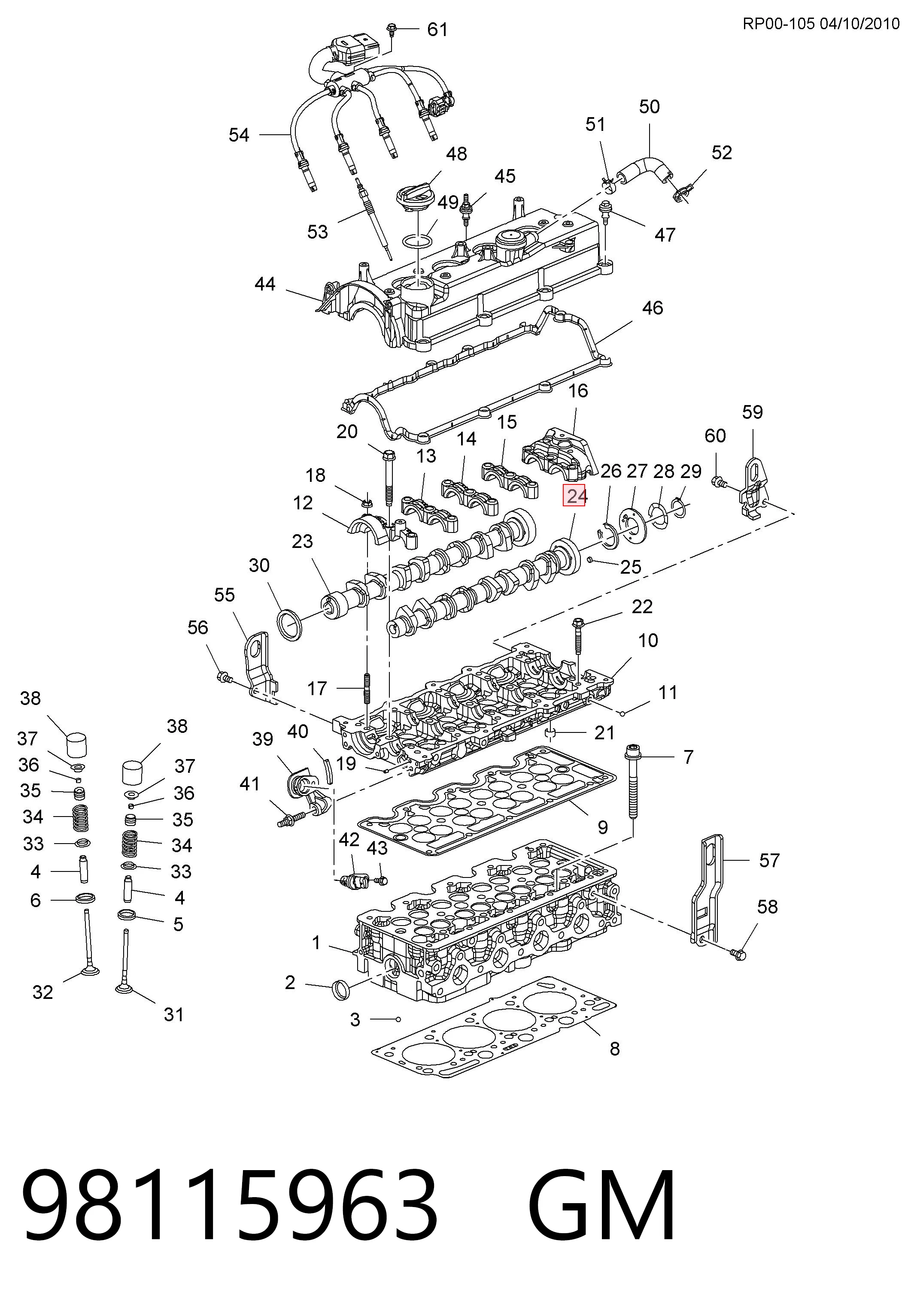 98115963 Opel Kit árbol de levas