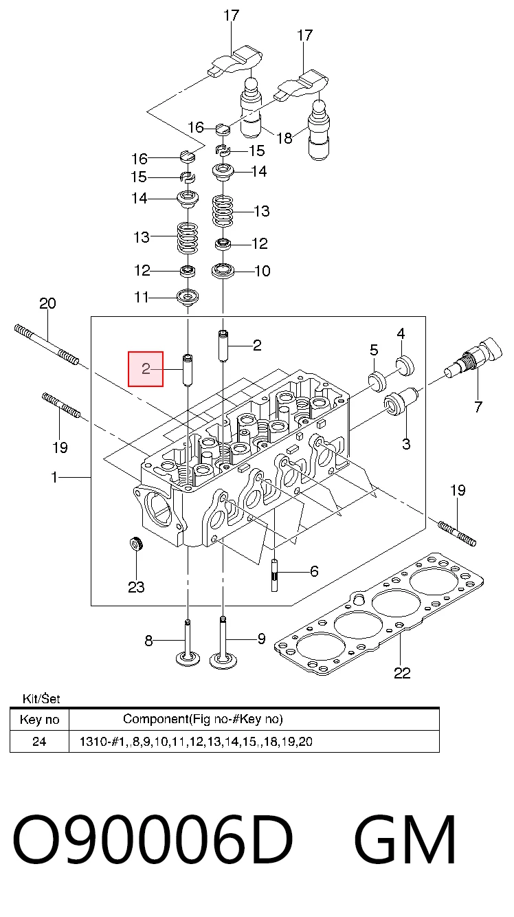 Guía de válvula para Daewoo Lanos KLAT