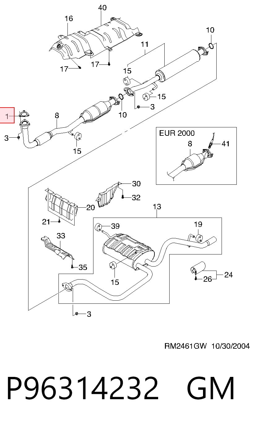 Precio del repuesto Junta de tubo de escape silenciador Spark (Matiz)  hatchback