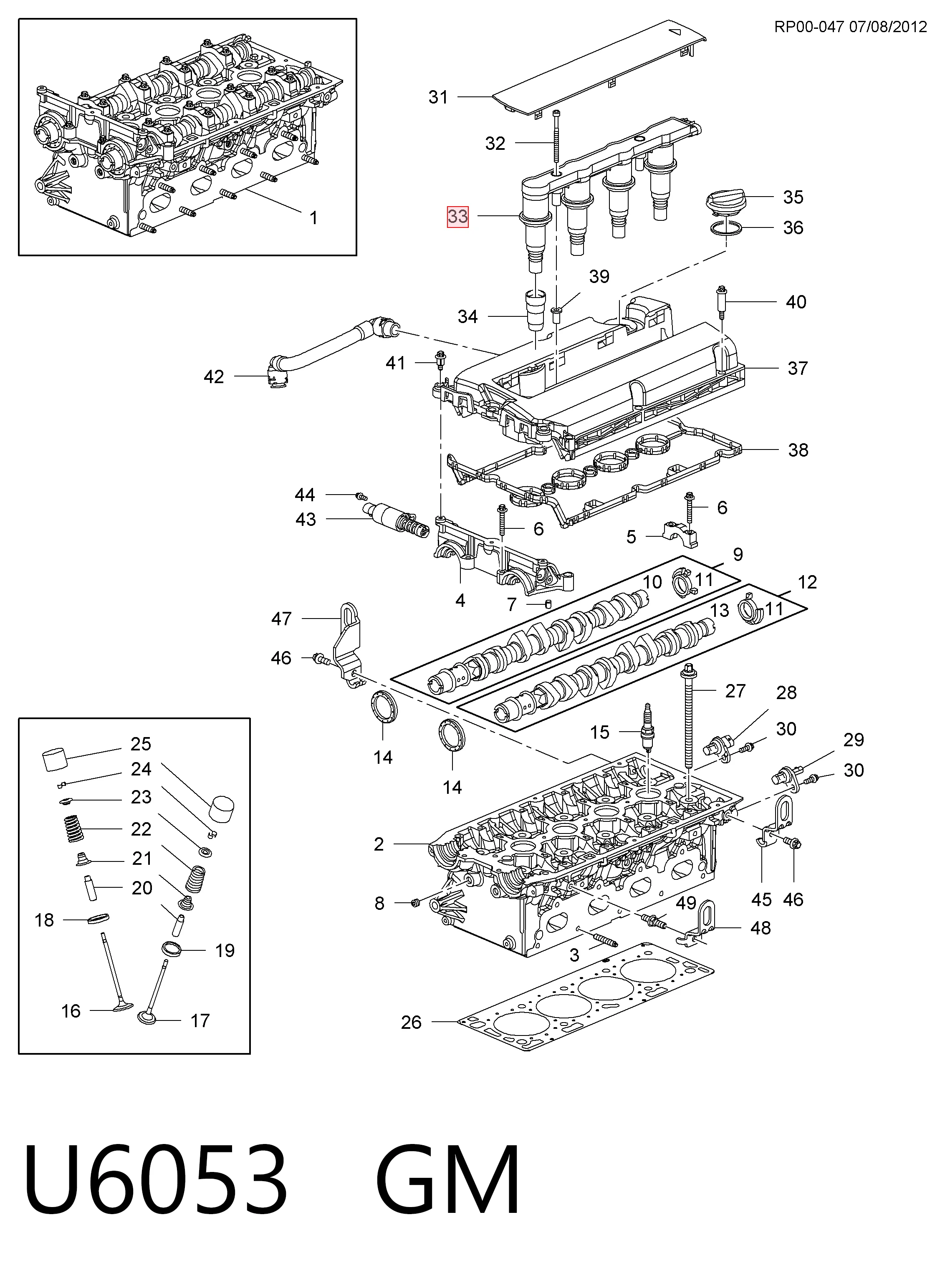 Bobina de encendido U6053 GM
