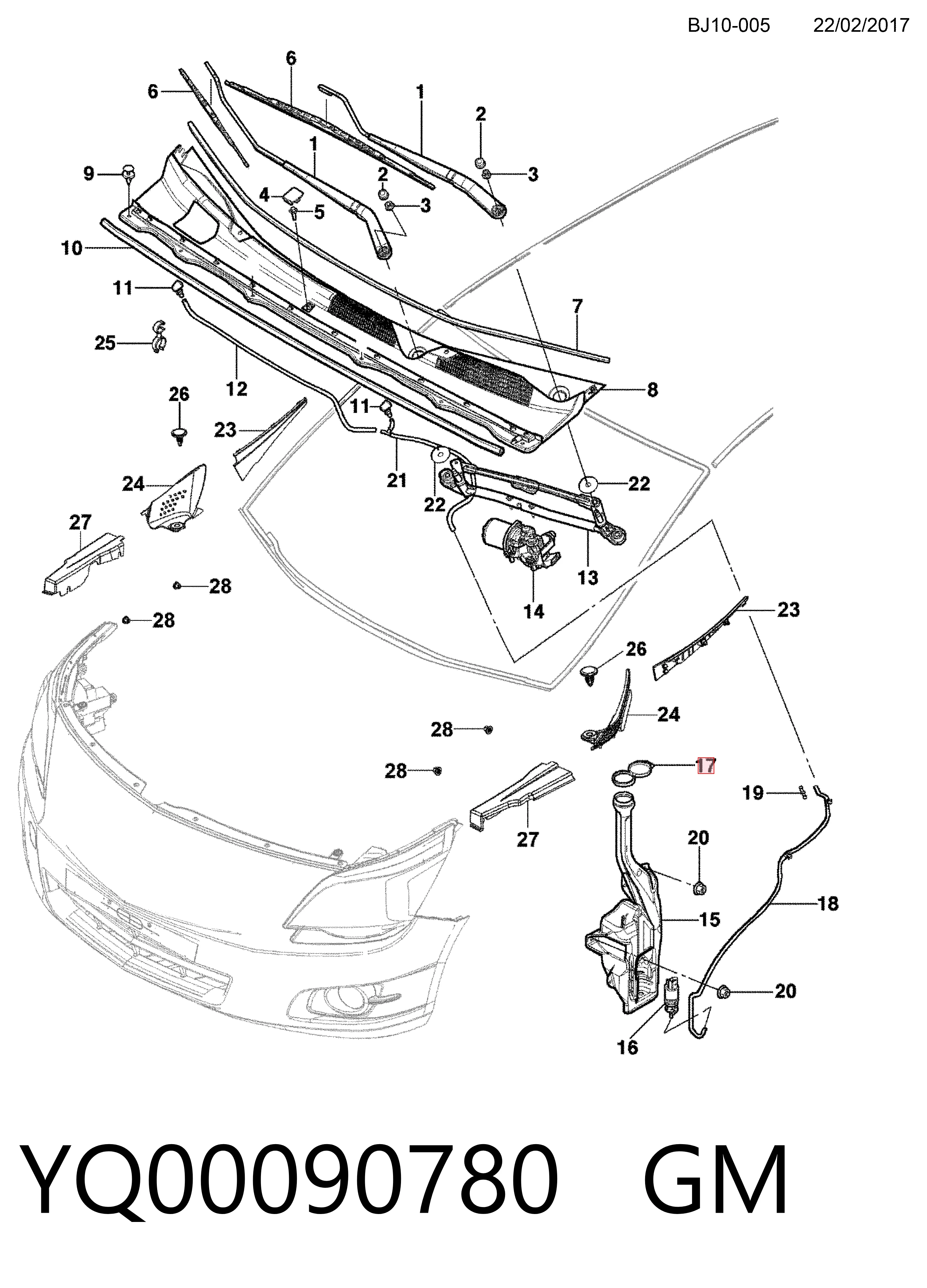 Botella limpiaparabrisas para Opel Insignia A G09