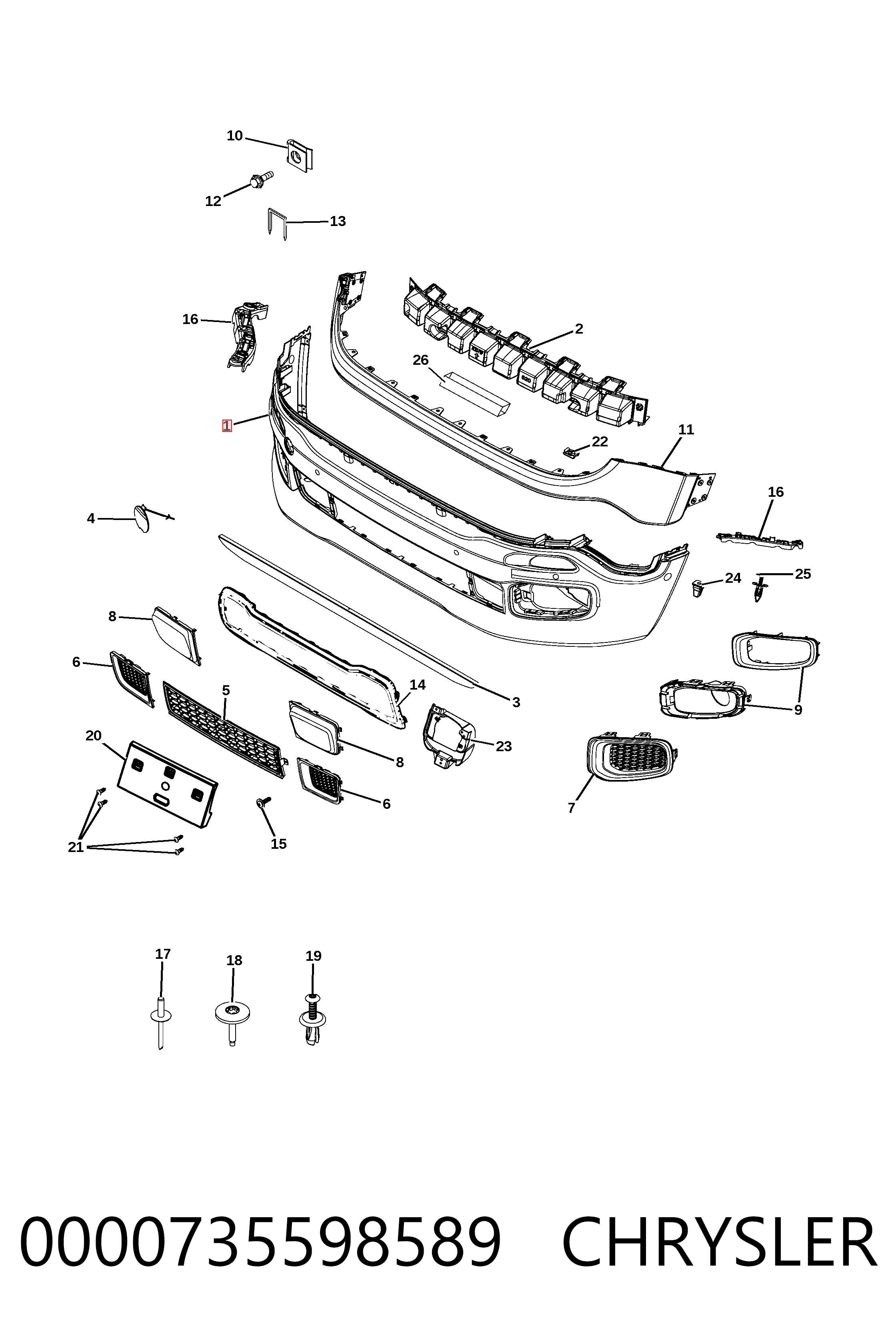 Parachoques delantero Jeep RENEGADE SUV (BU, B1) (2014 - 2026) precio, desde 136,97 EUR