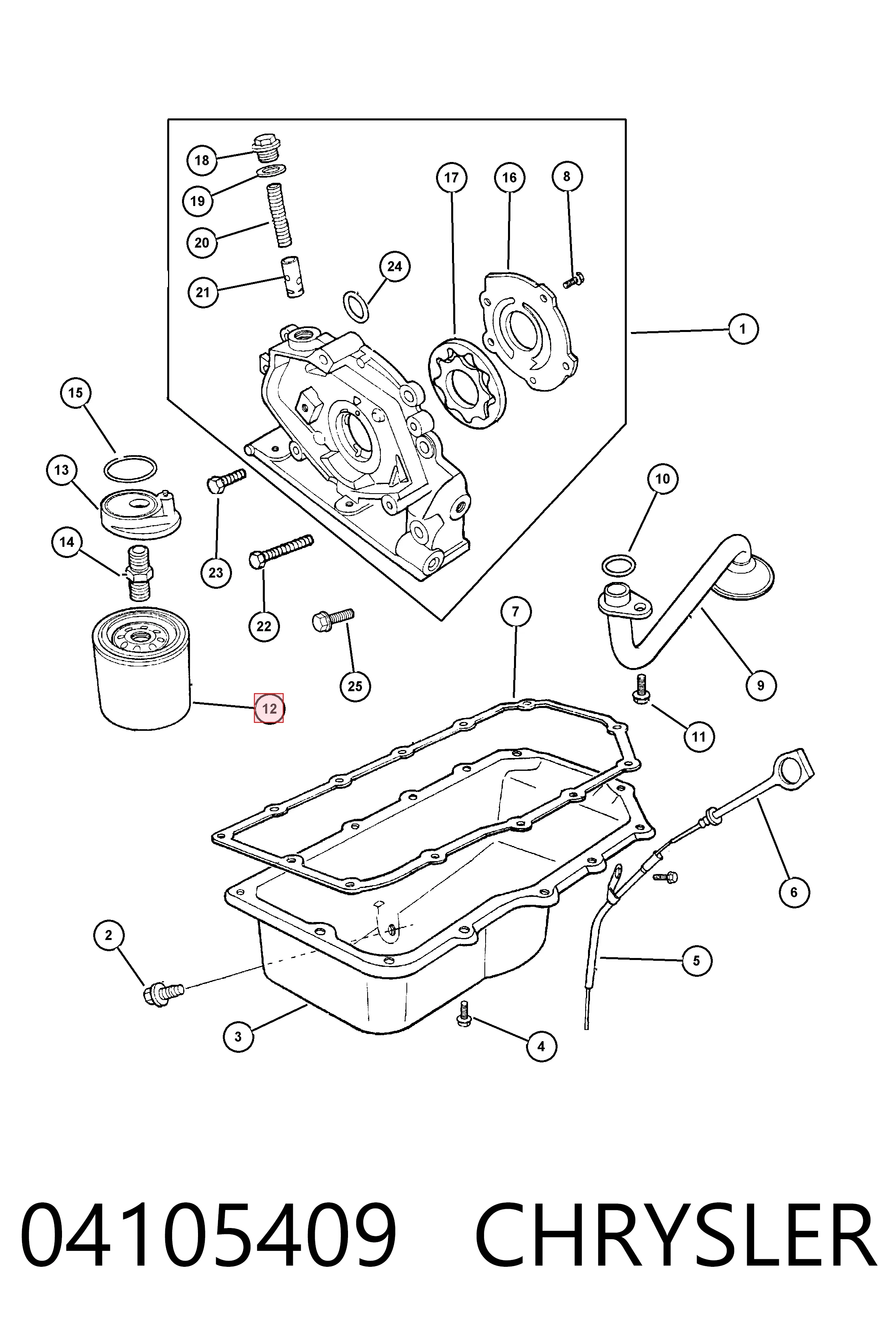 04105409 Chrysler Filtro aceite