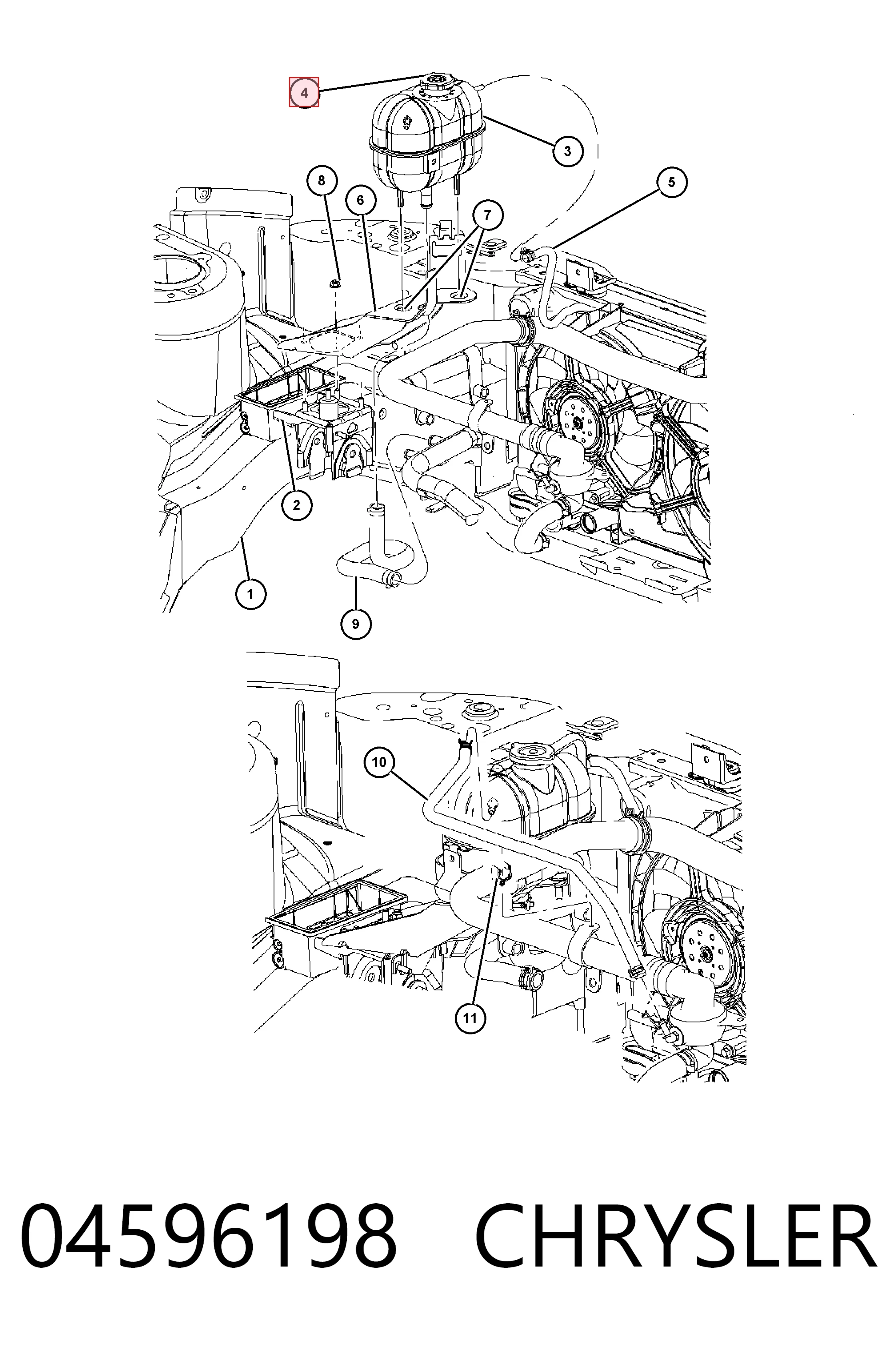 04596198 Chrysler Tapa de radiador