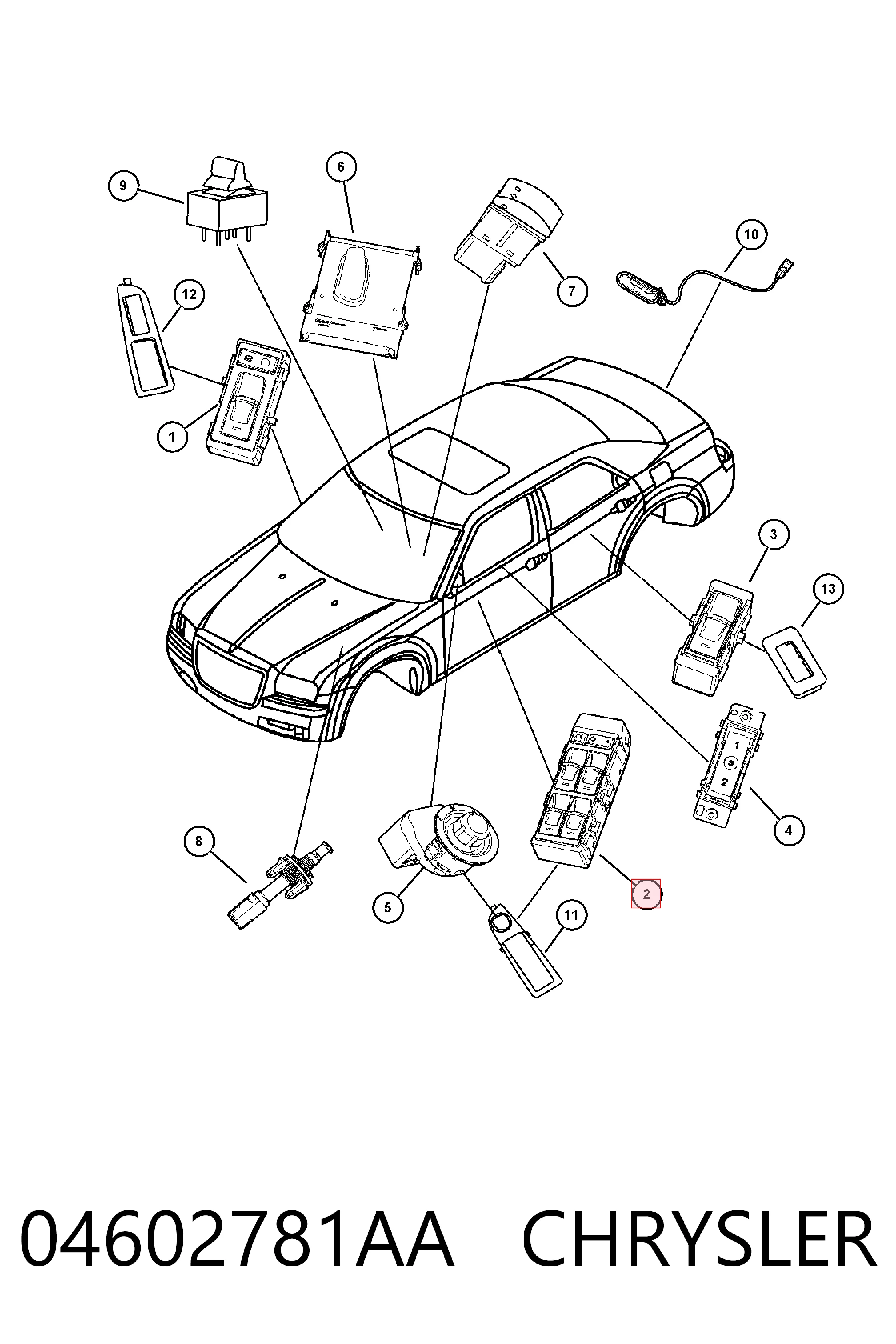 04602781AA Chrysler Unidad de control de elevalunas delantera izquierda