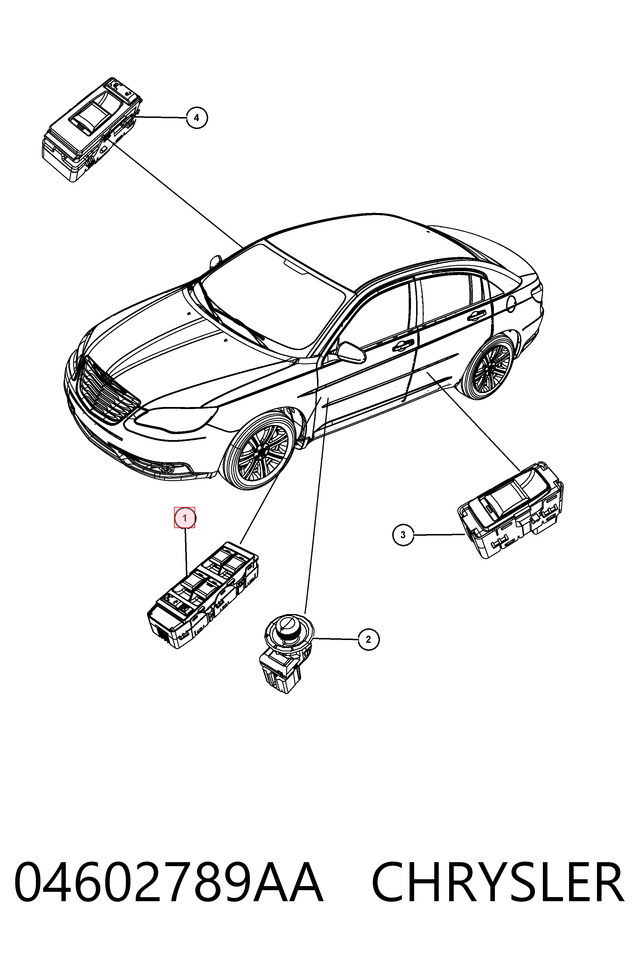 Comprar K04602789AA Fiat/Alfa/Lancia Interruptor de elevalunas delantera izquierda