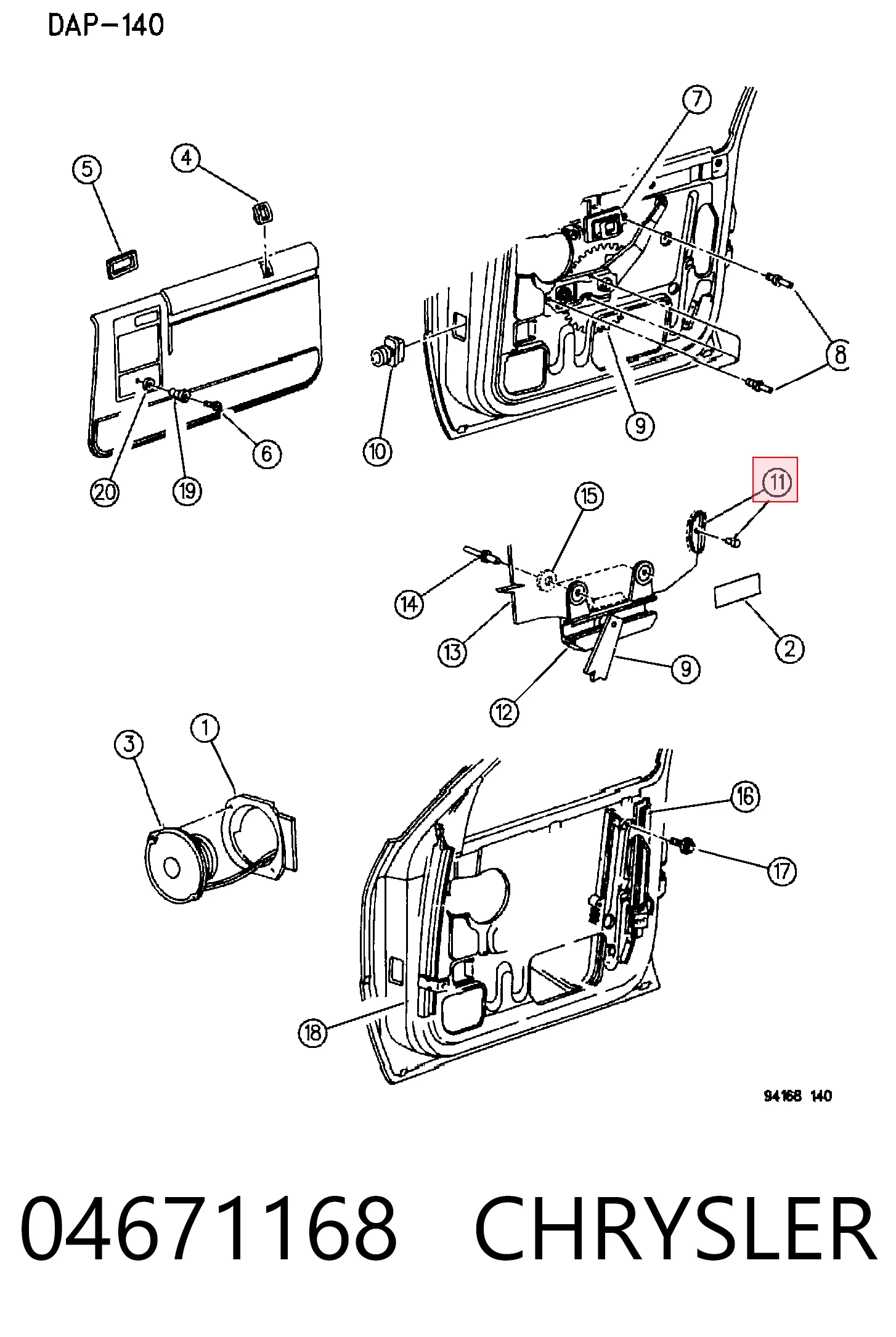 04671168 Chrysler Relé eléctrico multifuncional