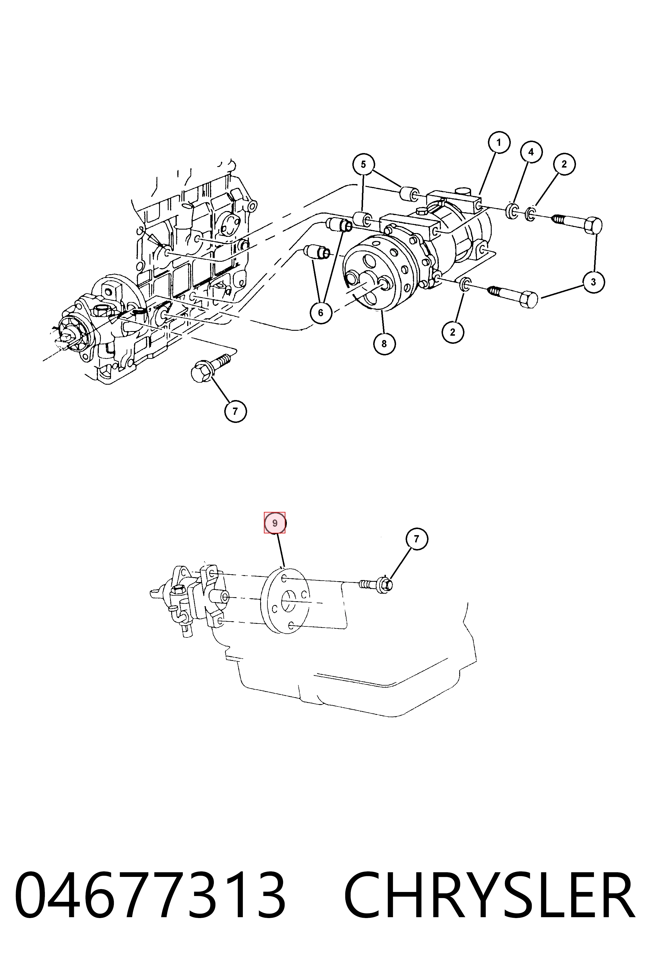 Polea del compresor del aire acondicionado Chrysler Voyager I (1984-1995)
