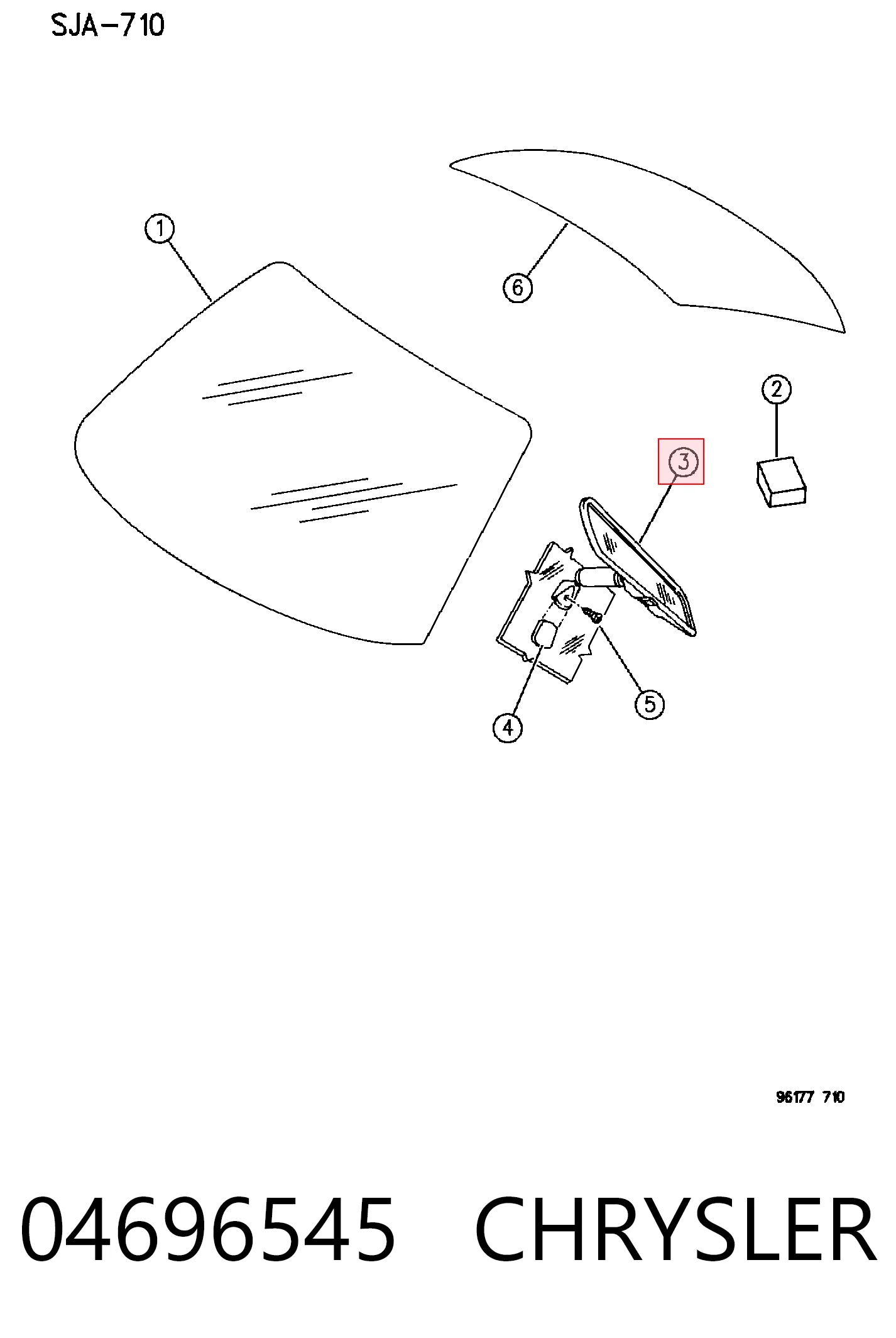 04696545 Chrysler Espejo retrovisor interior