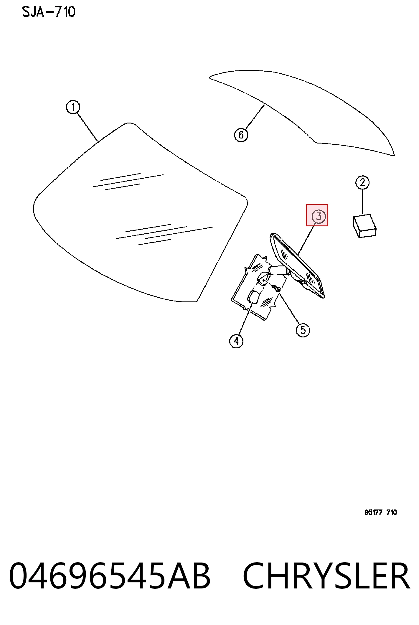 04696545AB Chrysler Espejo retrovisor interior