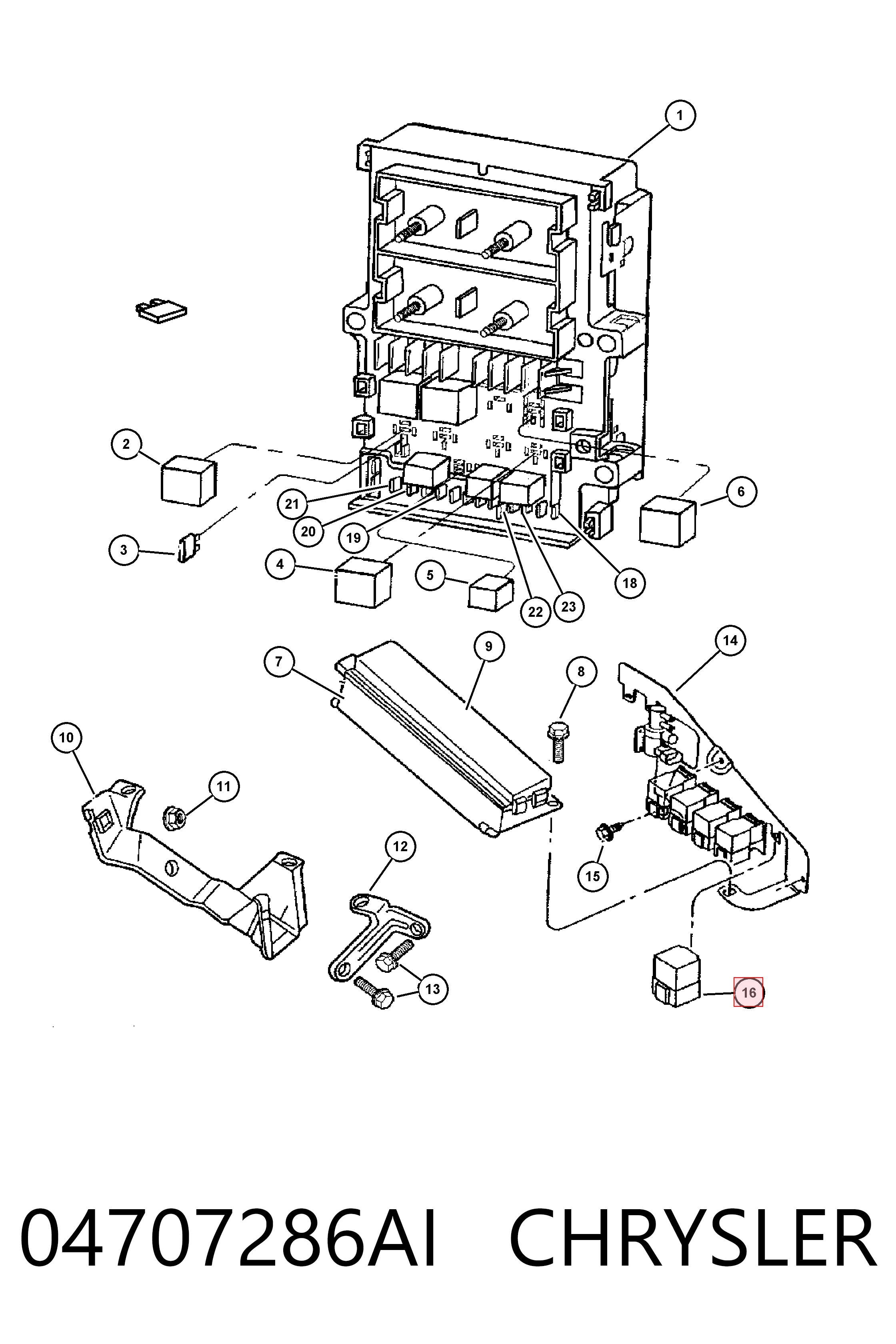 Relé ventilador K04707286AF Fiat/Alfa/Lancia