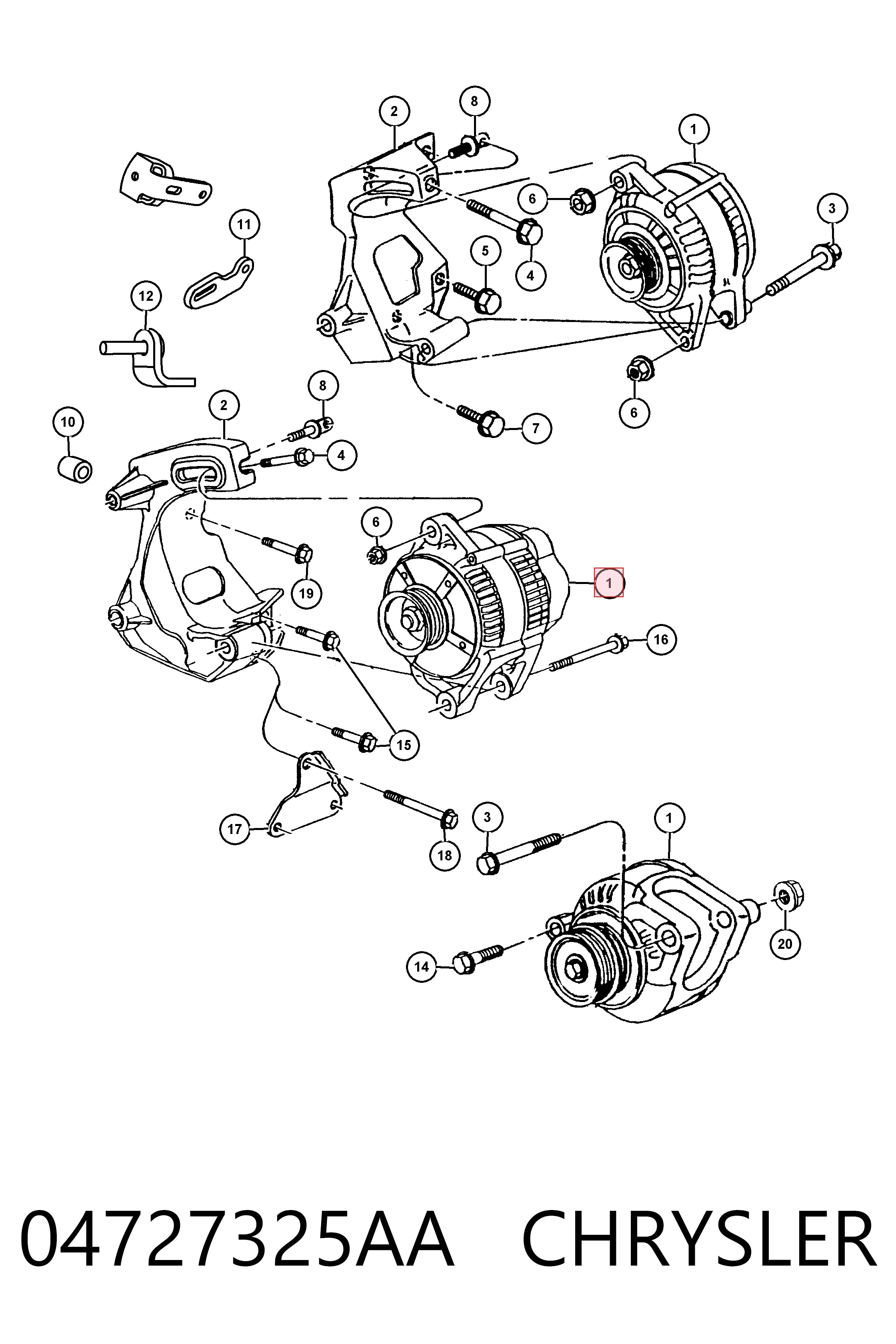 04727325AA Chrysler Alternador de coche