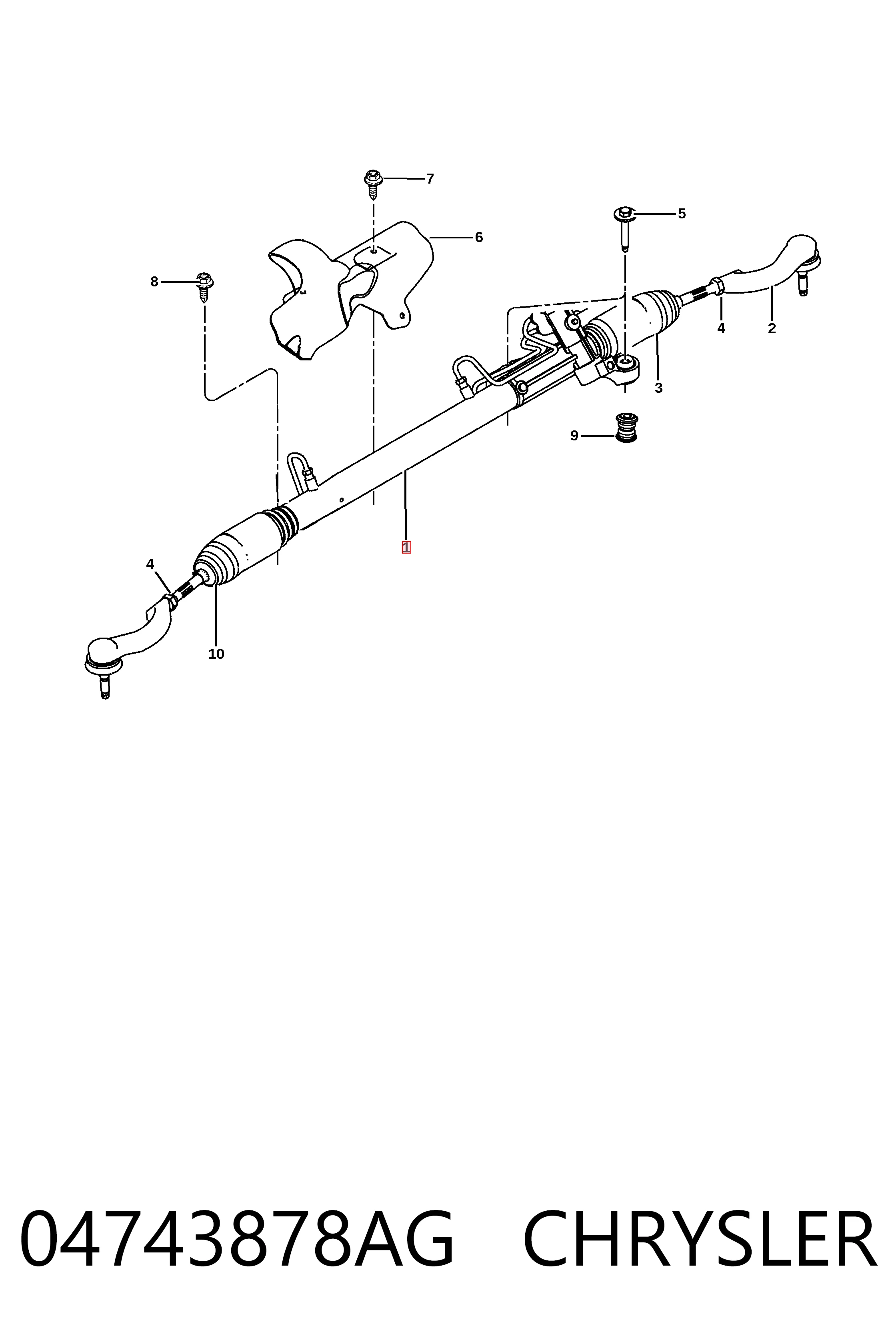 K04743875AK Fiat/Alfa/Lancia Cremallera caja de direccion