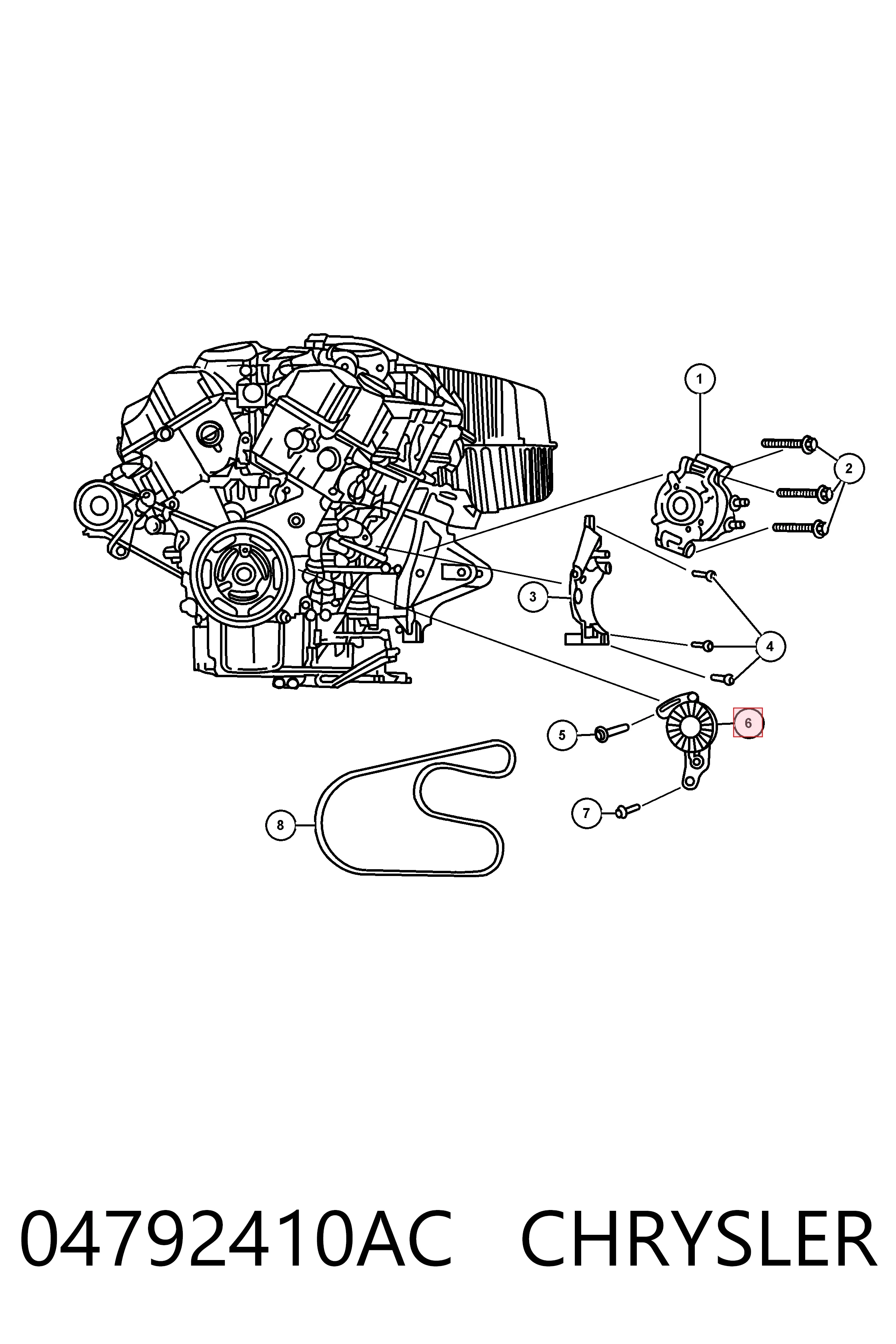 Tensor de correa poli V K04792410AE Fiat/Alfa/Lancia