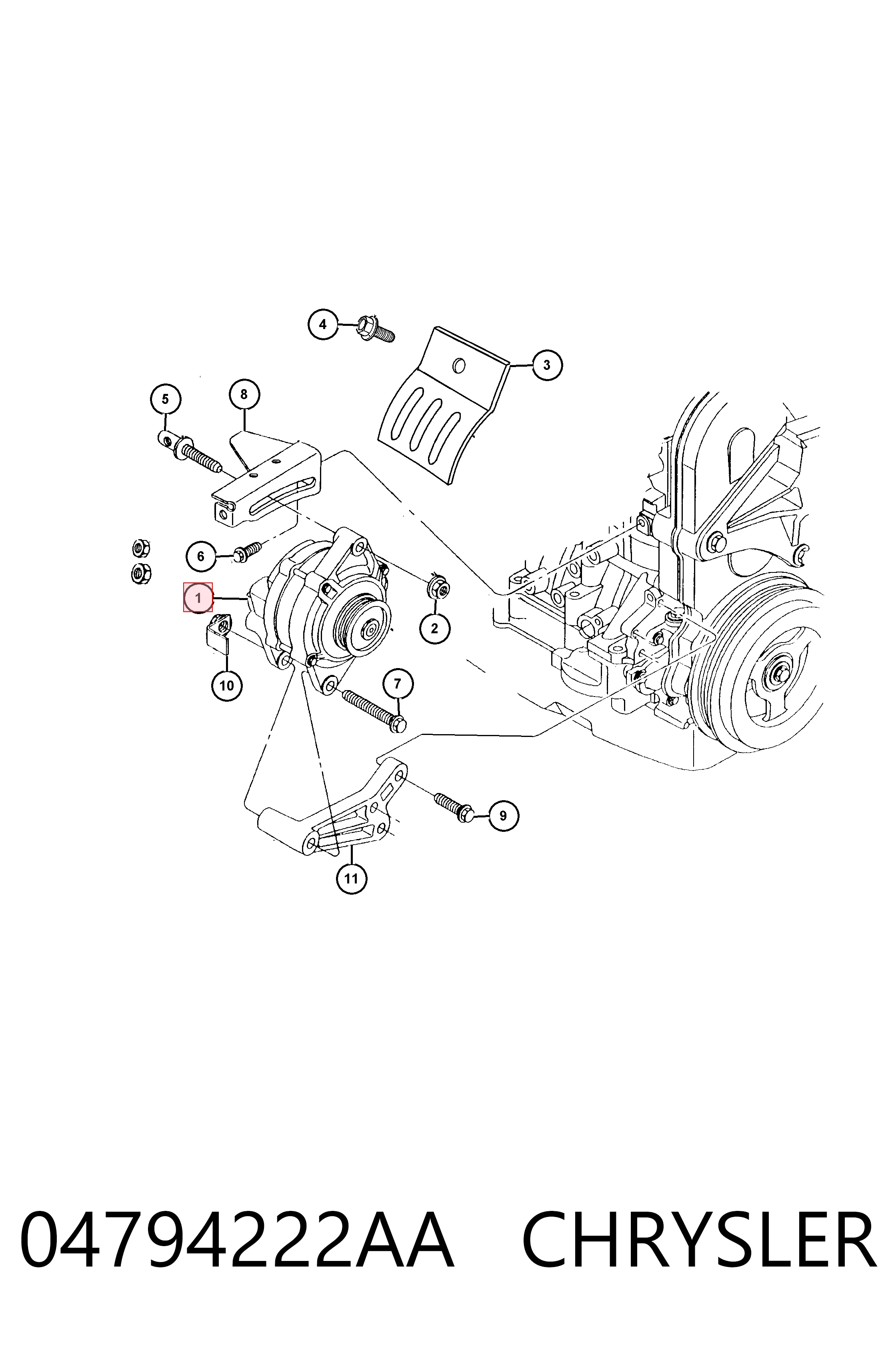 04794222AA Chrysler Alternador de coche
