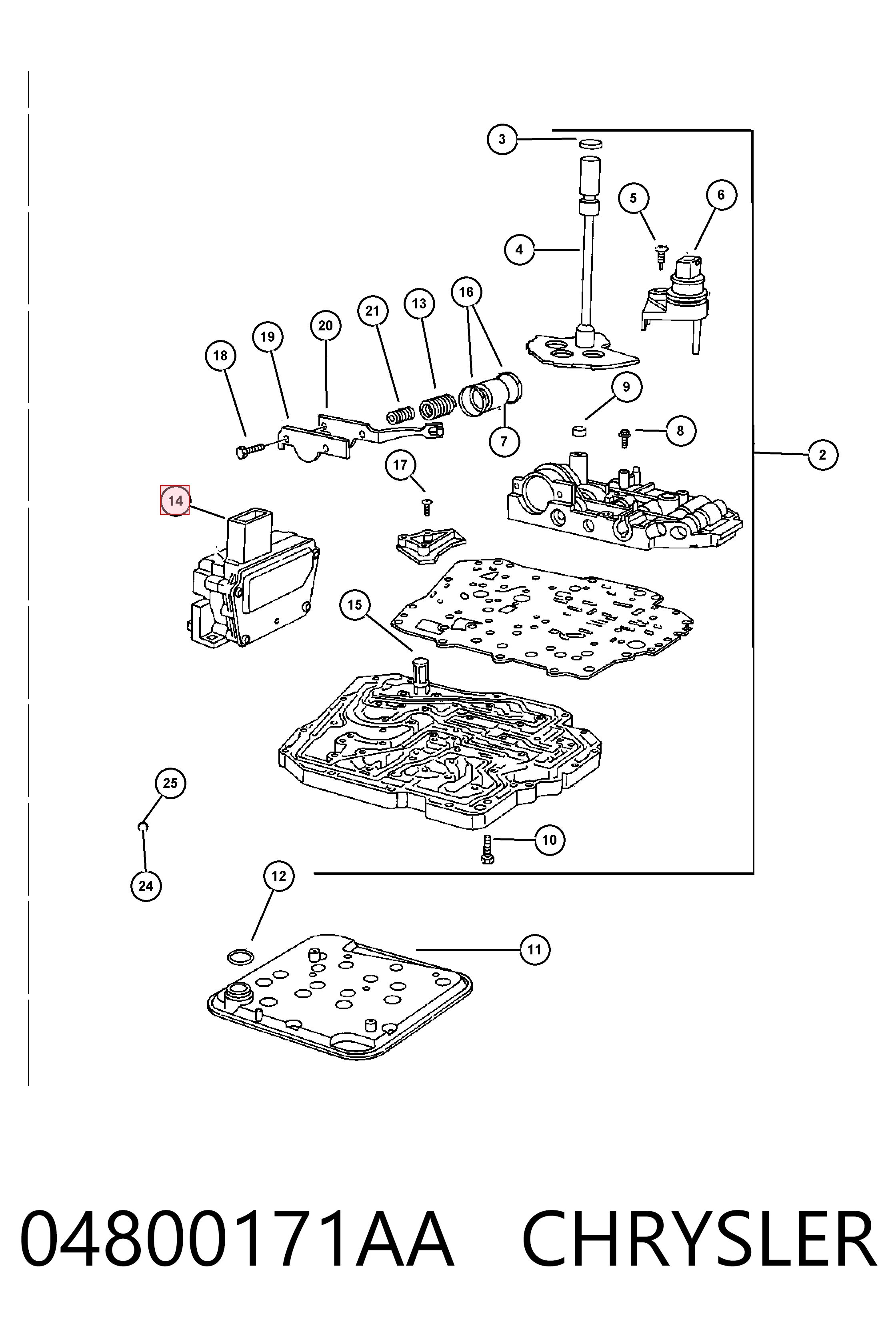 04800171AA Chrysler Solenoide de transmisión automática