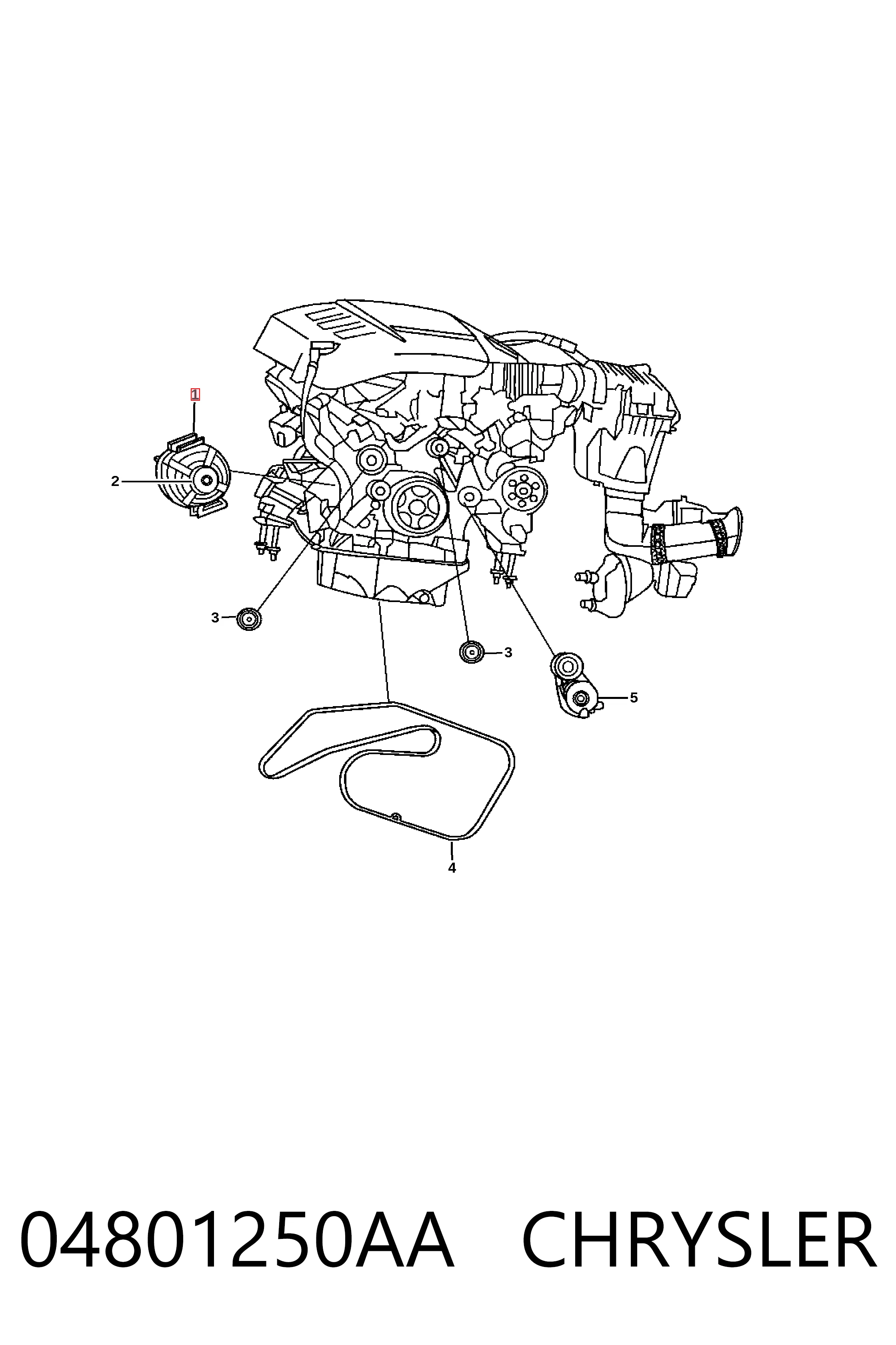 04801250AA Chrysler Alternador de coche