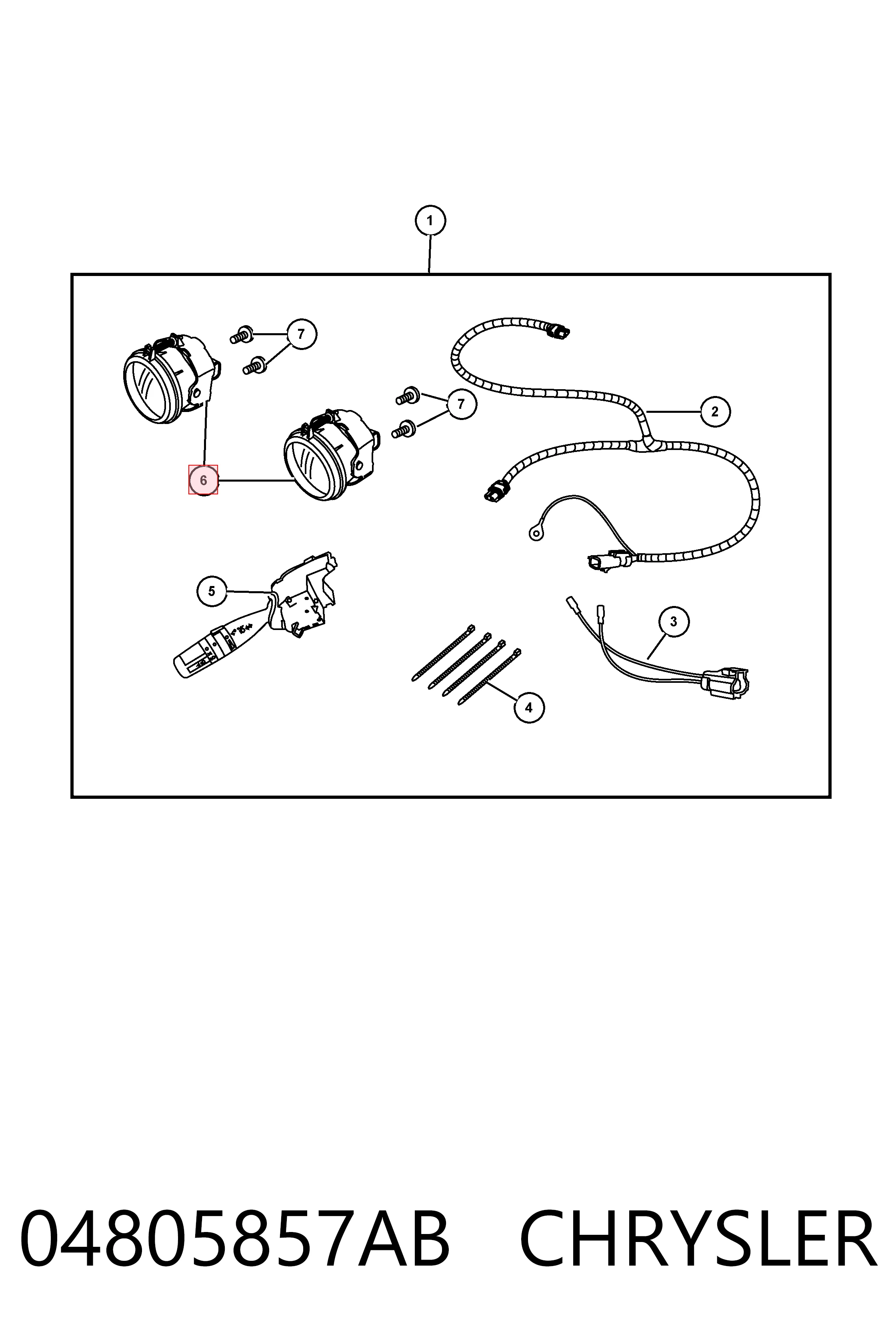 04805857AB Chrysler Luz antiniebla