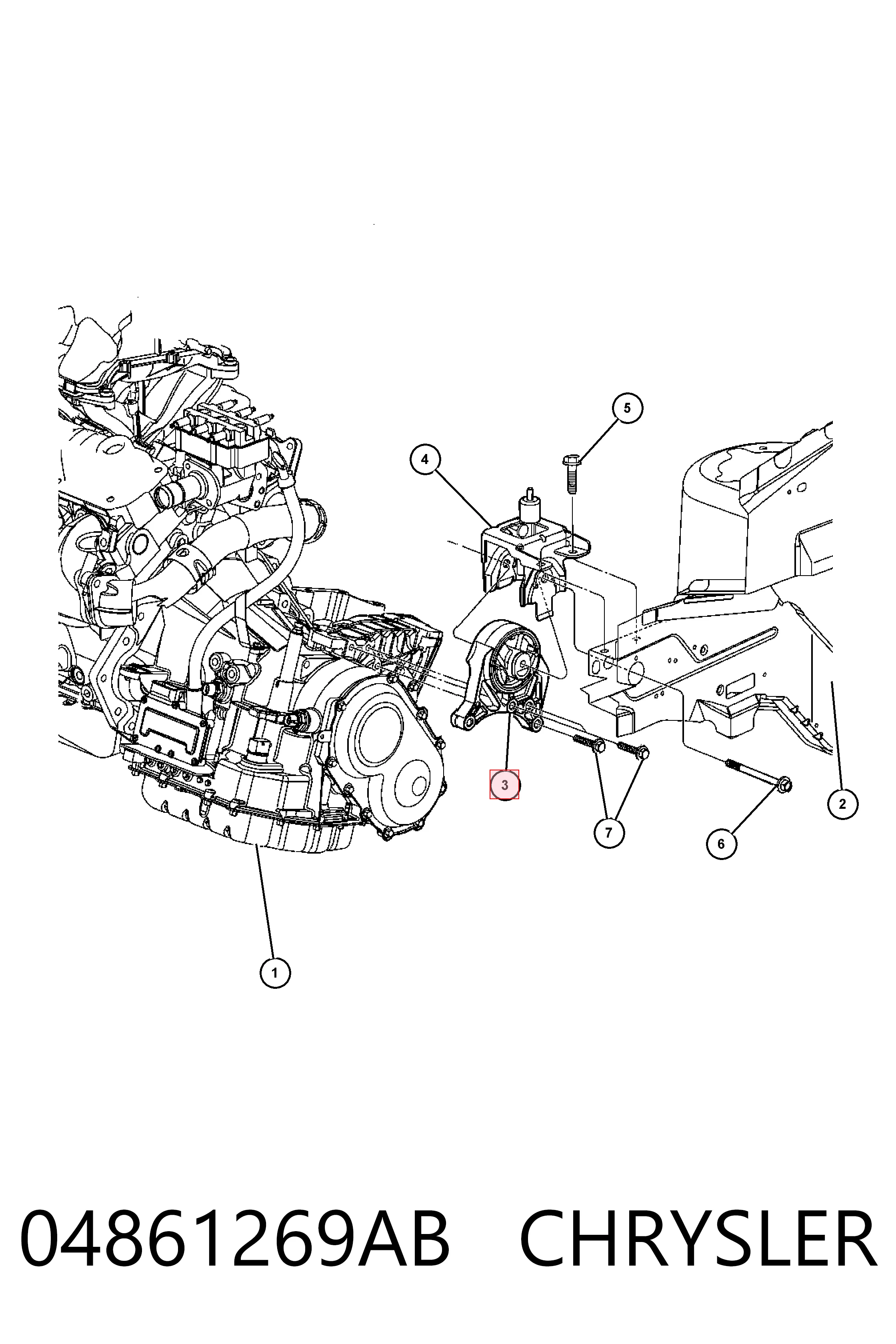 Soporte de caja de cambios para Chrysler Voyager  ()