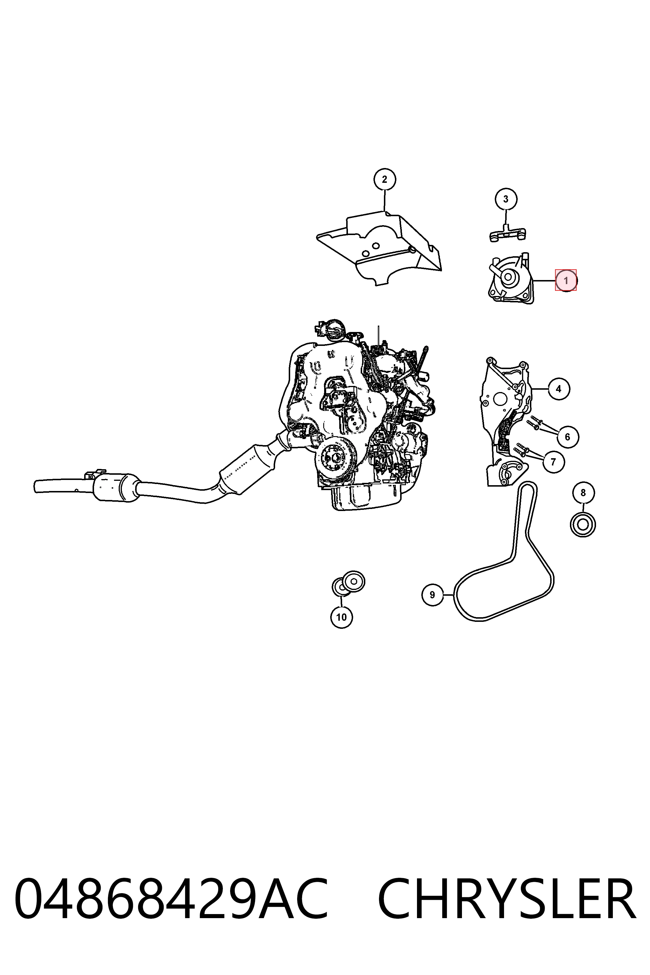 04868429AC Chrysler Alternador de coche