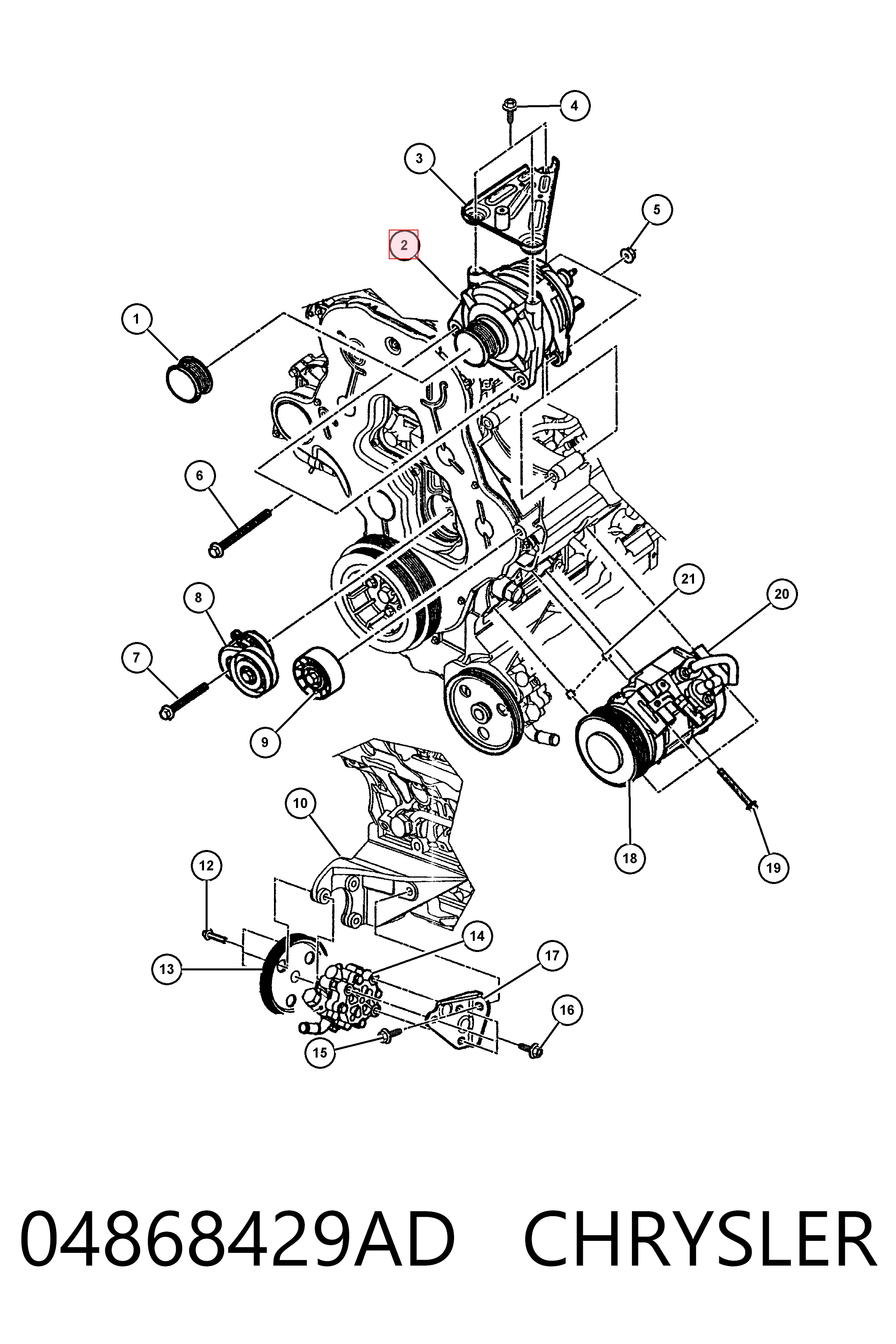 04868429AD Chrysler Alternador de coche
