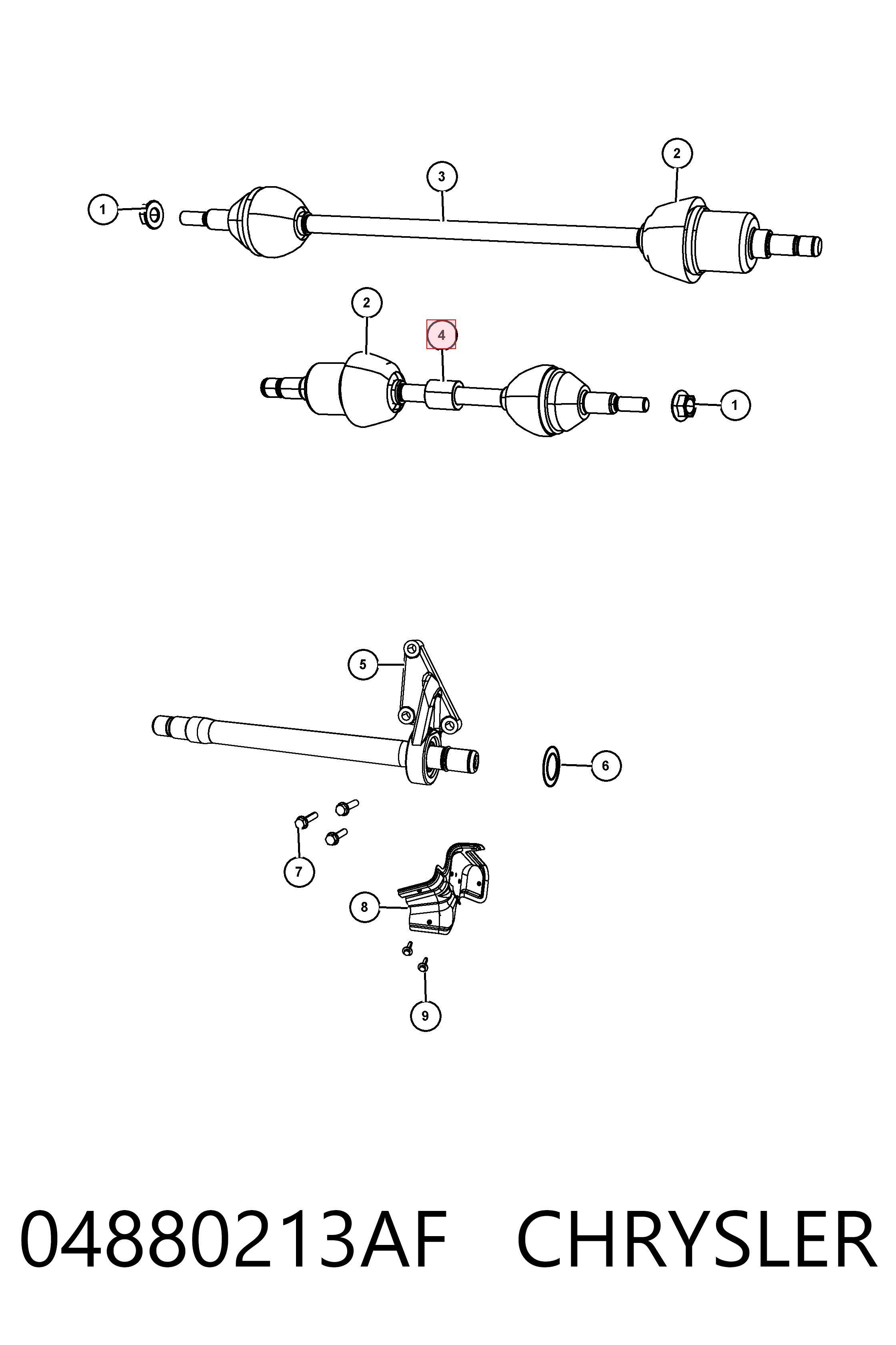 K04880213AG Fiat/Alfa/Lancia Semieje delantero izquierdo